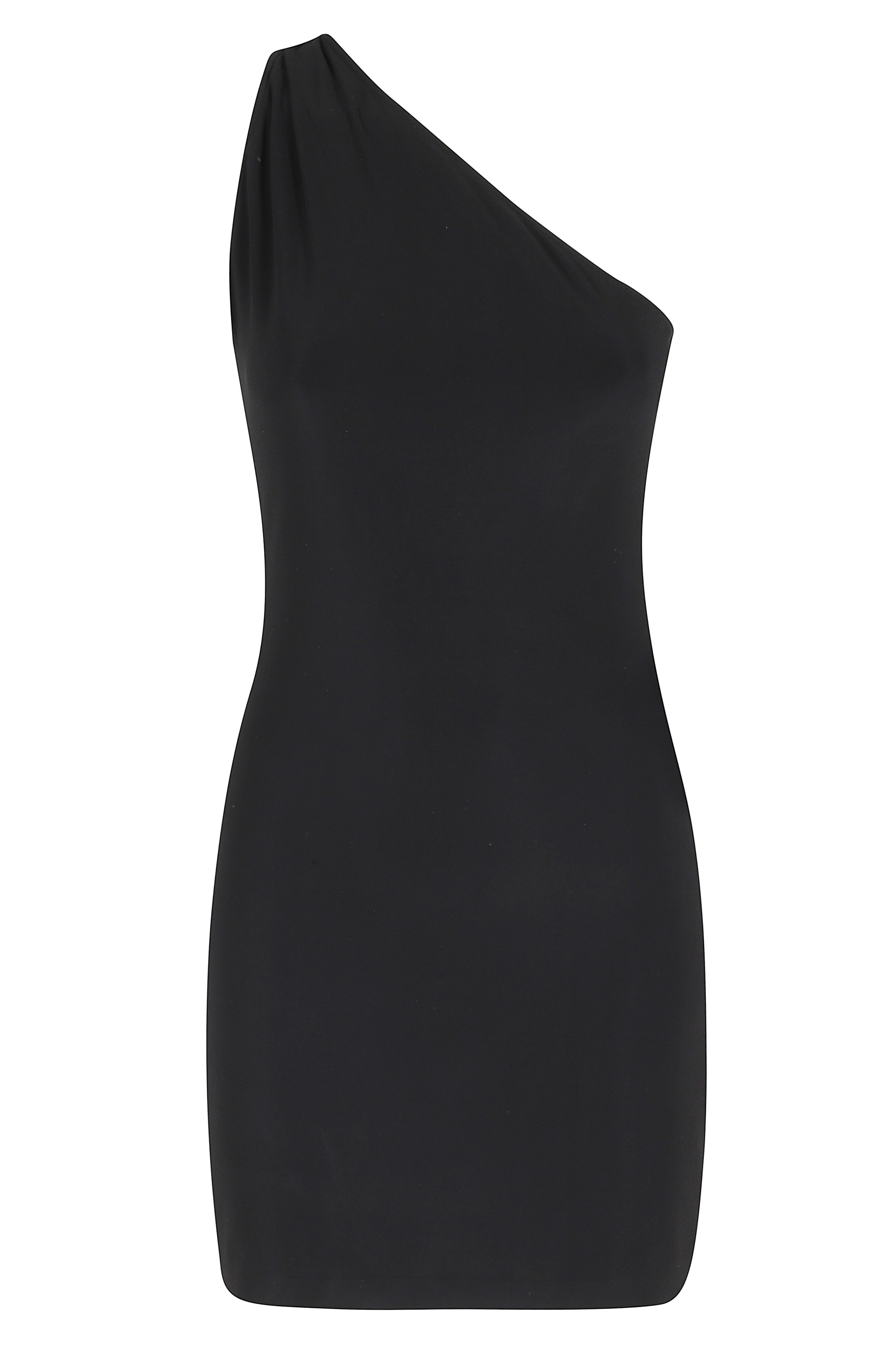 Norma Kamali Women's Black One Shoulder Mini Dress Polyester Elastane Abito