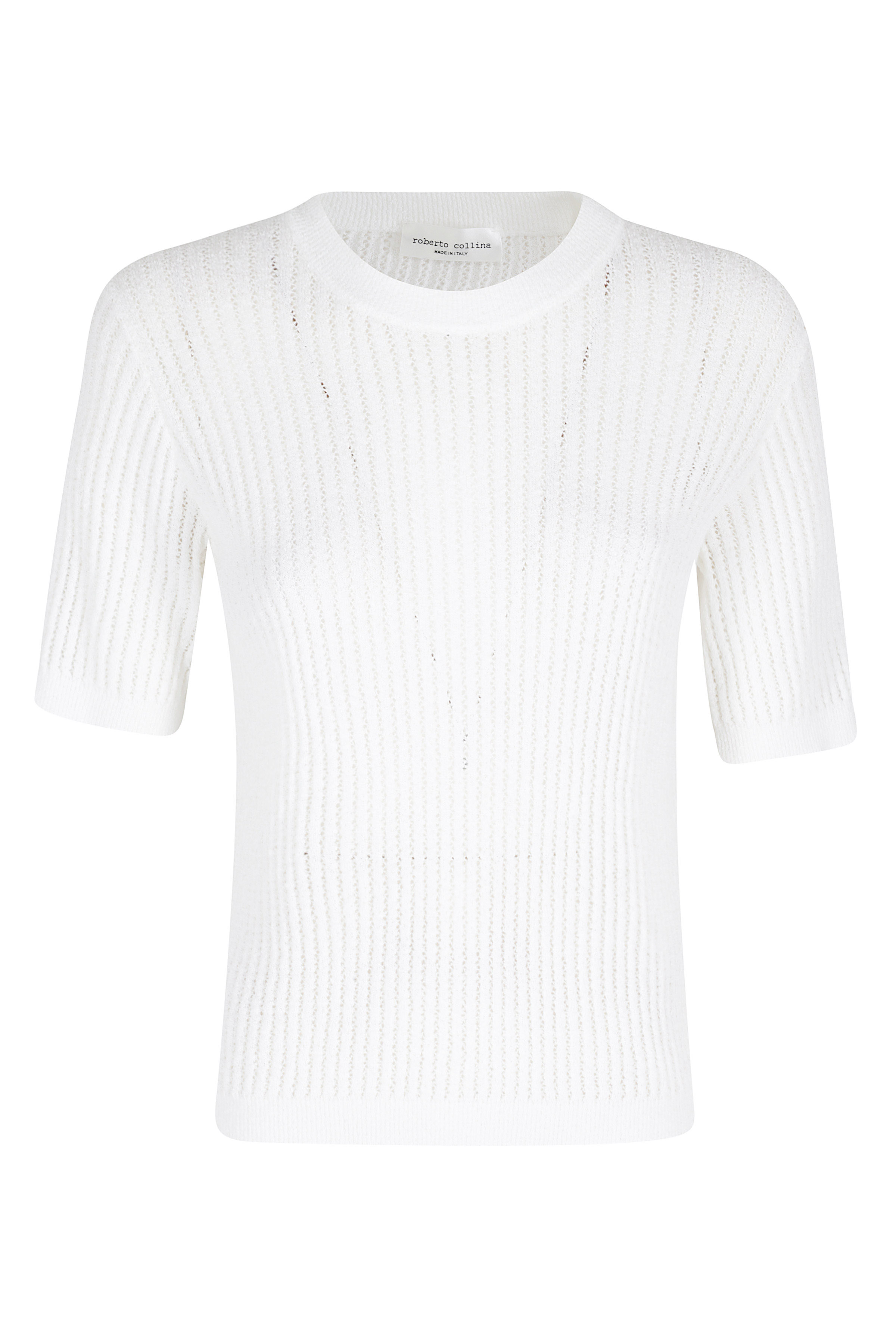Roberto Collina Women's White Girocollo Traforato Cotone Poliammide Maglia