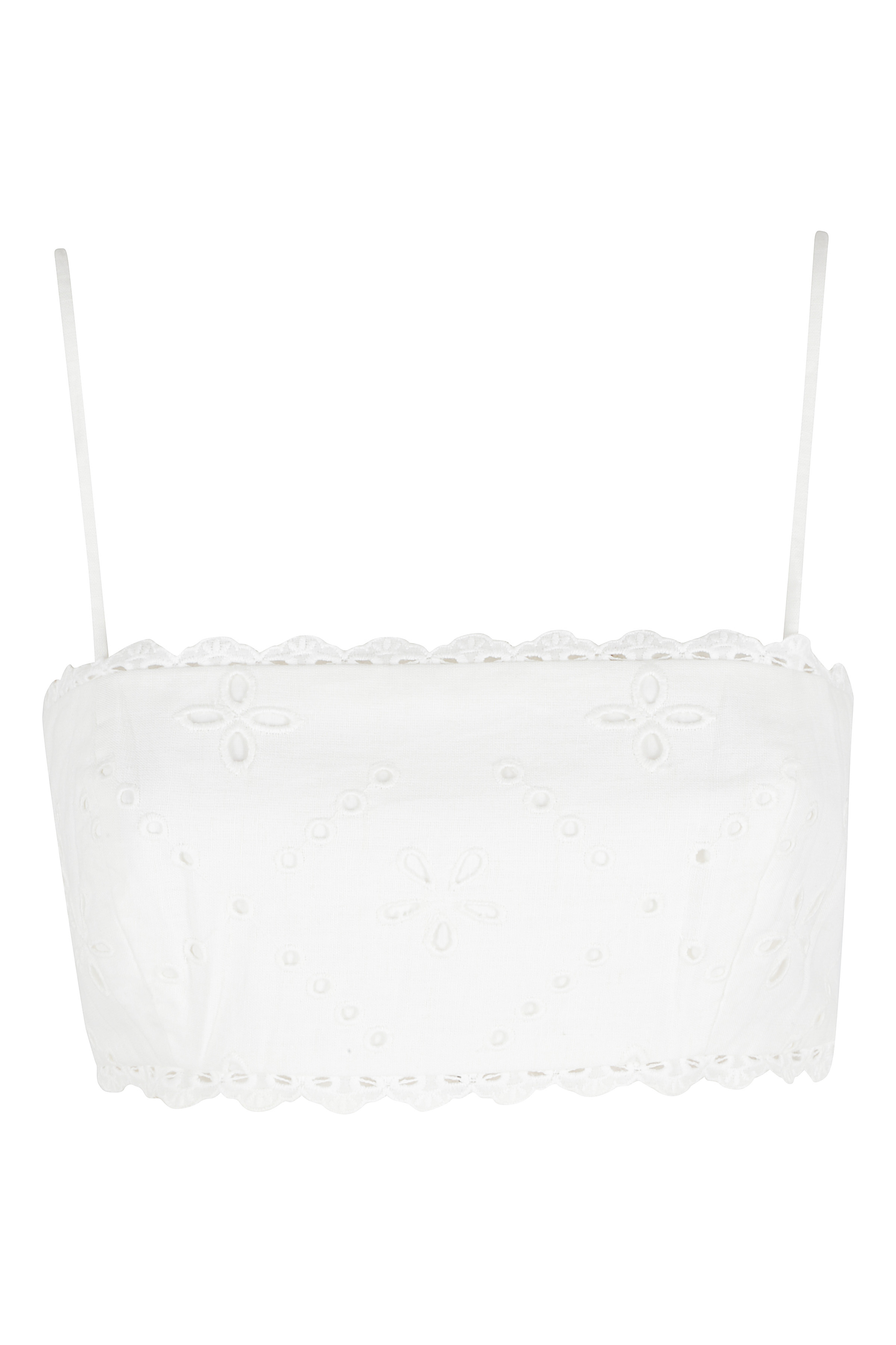 Hemant & Nandita Women's White Bandeau Cotone Lino Fodera: Top