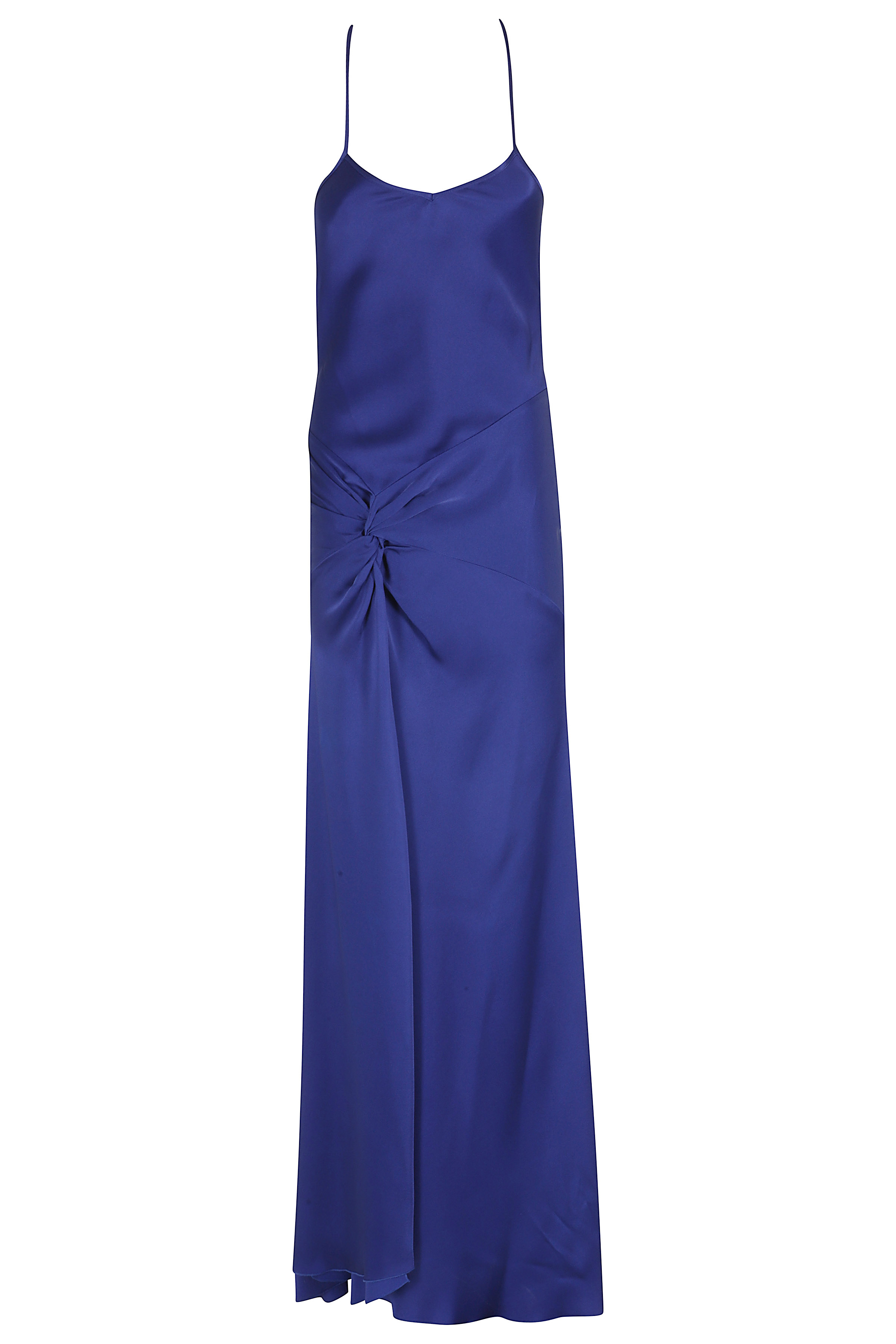 Victoria Beckham Women's Blue Draped Cami Gown Acetate Viscose Abito