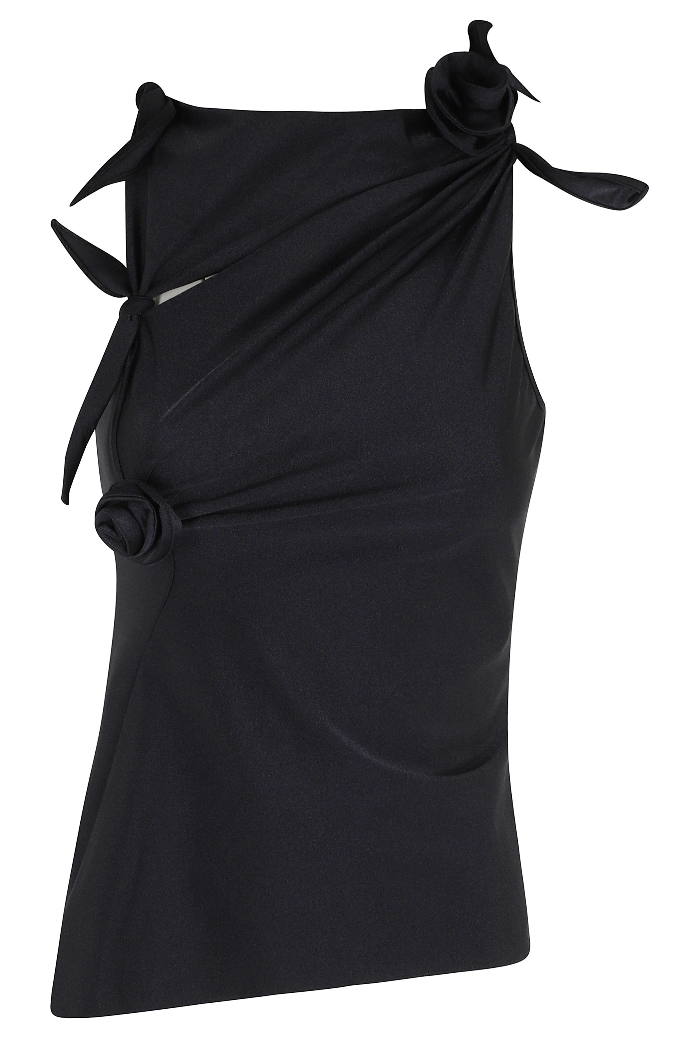 Coperni Women's Black Flower Top Poliammide