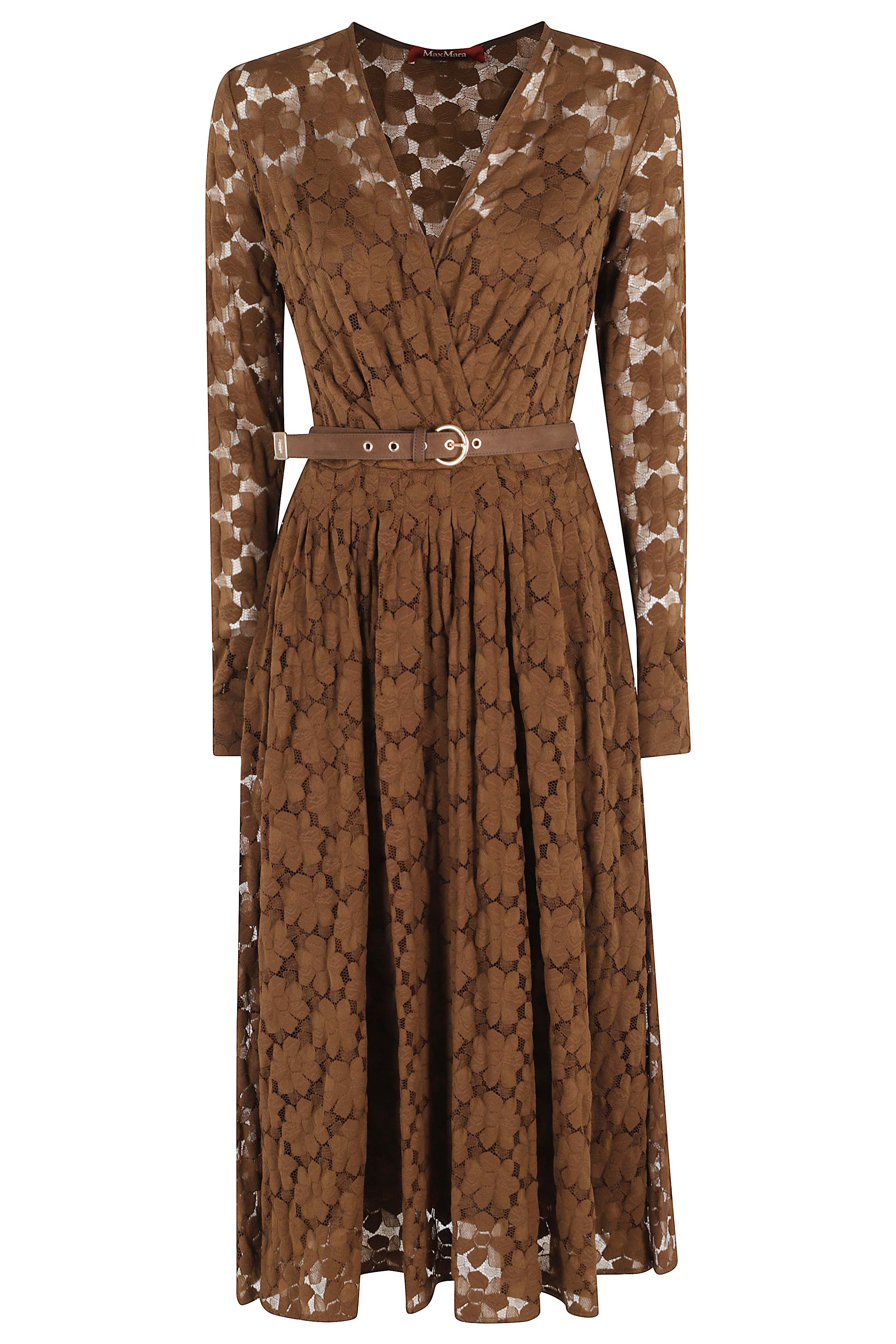 Max Mara Studio Women's Brown Mstagrume Poliammide Cotone Abito
