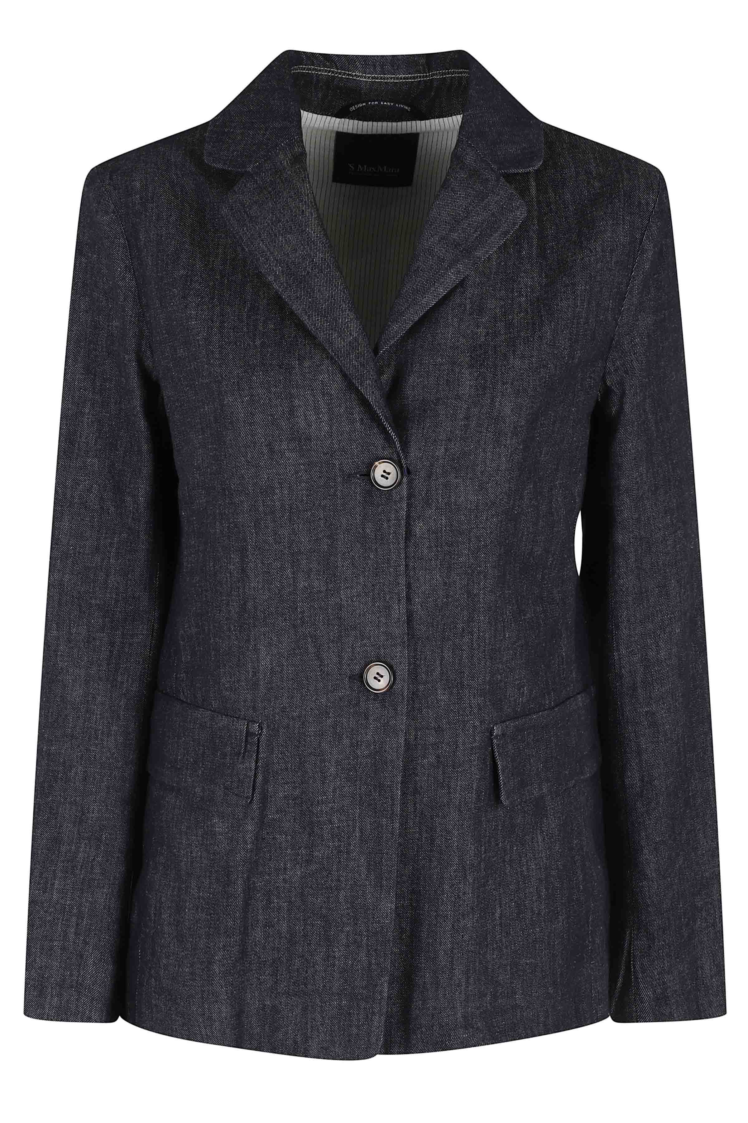 S Max Mara Women's Blue Leone Cotone Poliammide Giacca