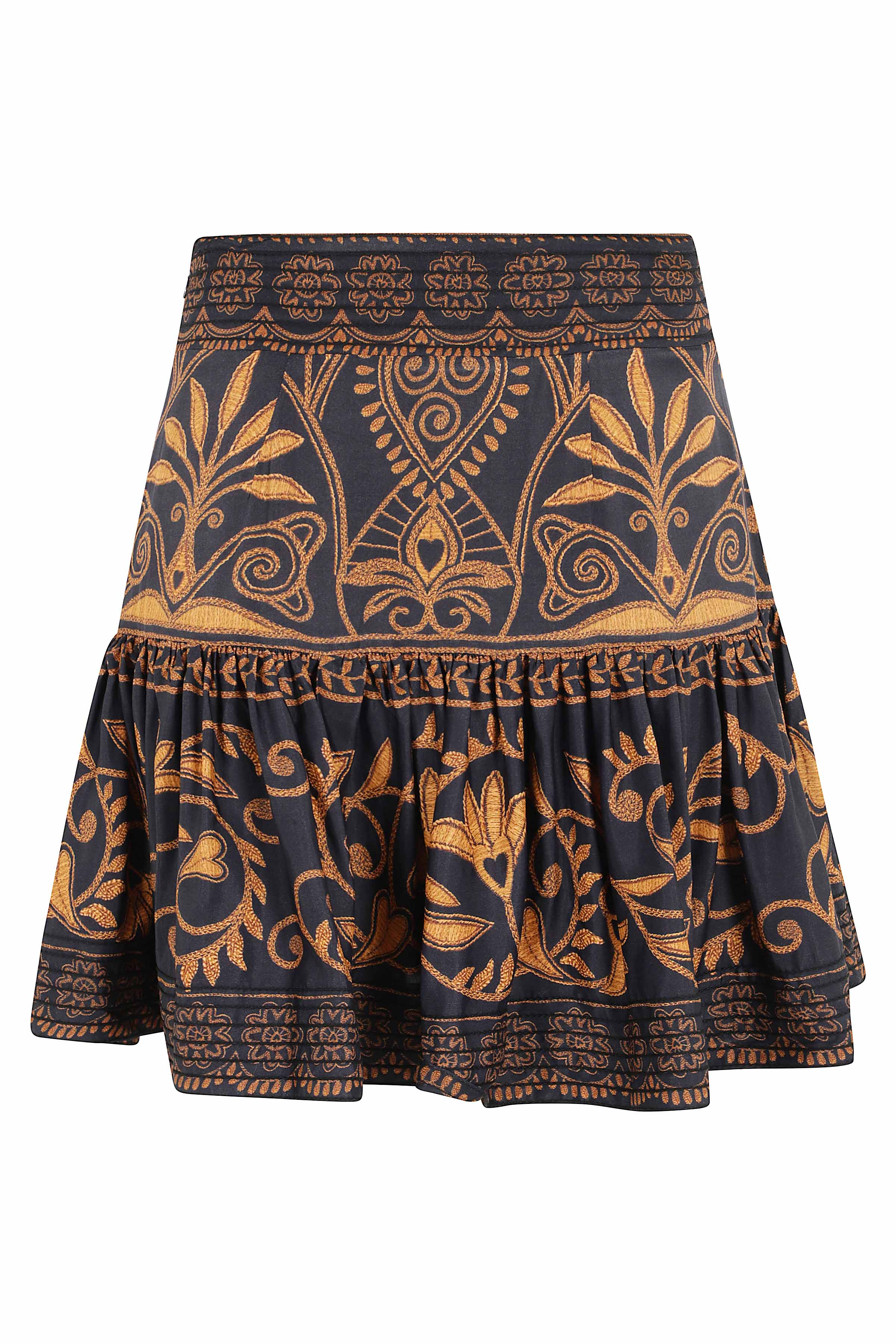 Farm Rio Women's Black Cornely Ainika Mini Skirt Viscosa Gonna
