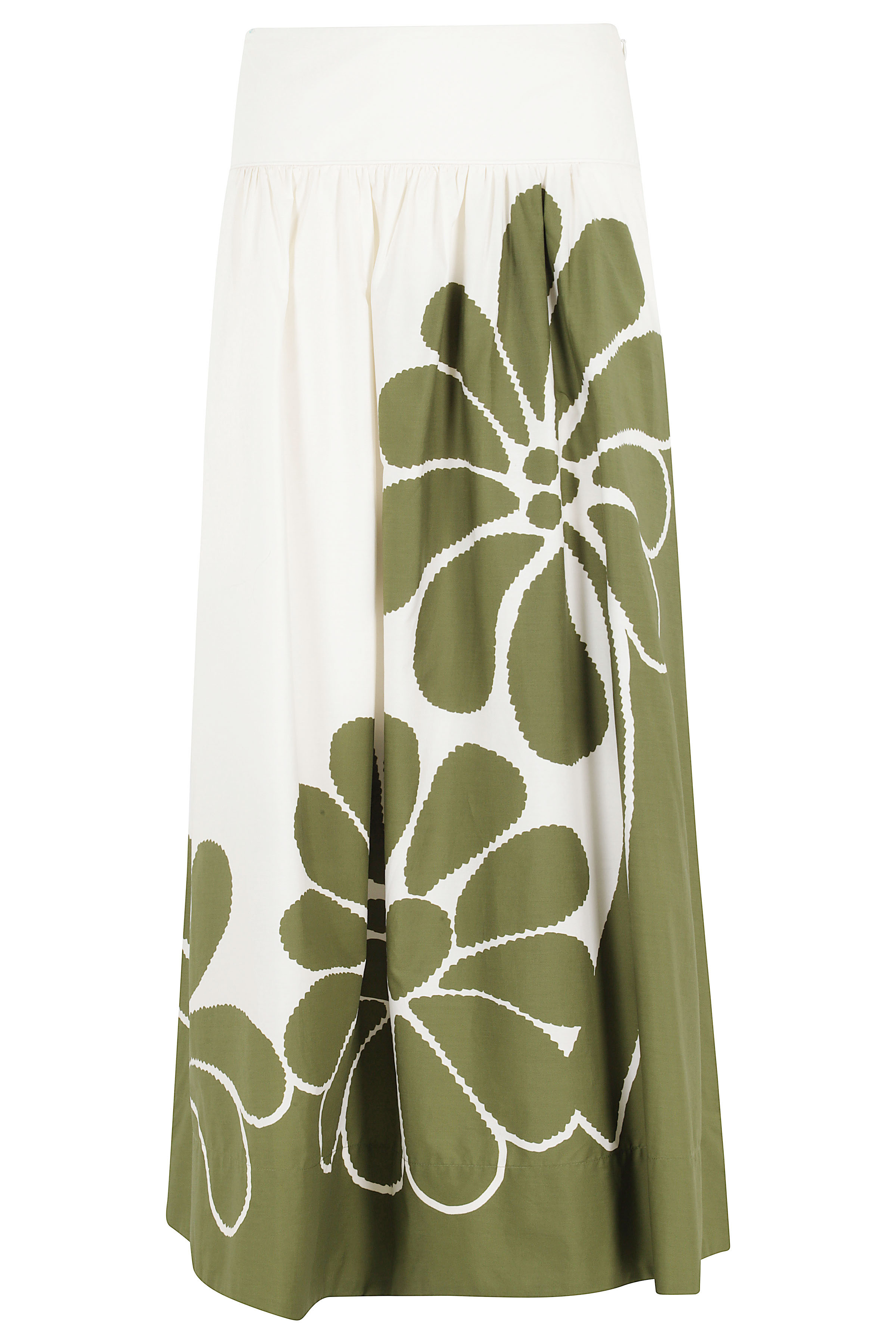 Farm Rio Women's Green Palermo Midi Skirt Biologico Gonna
