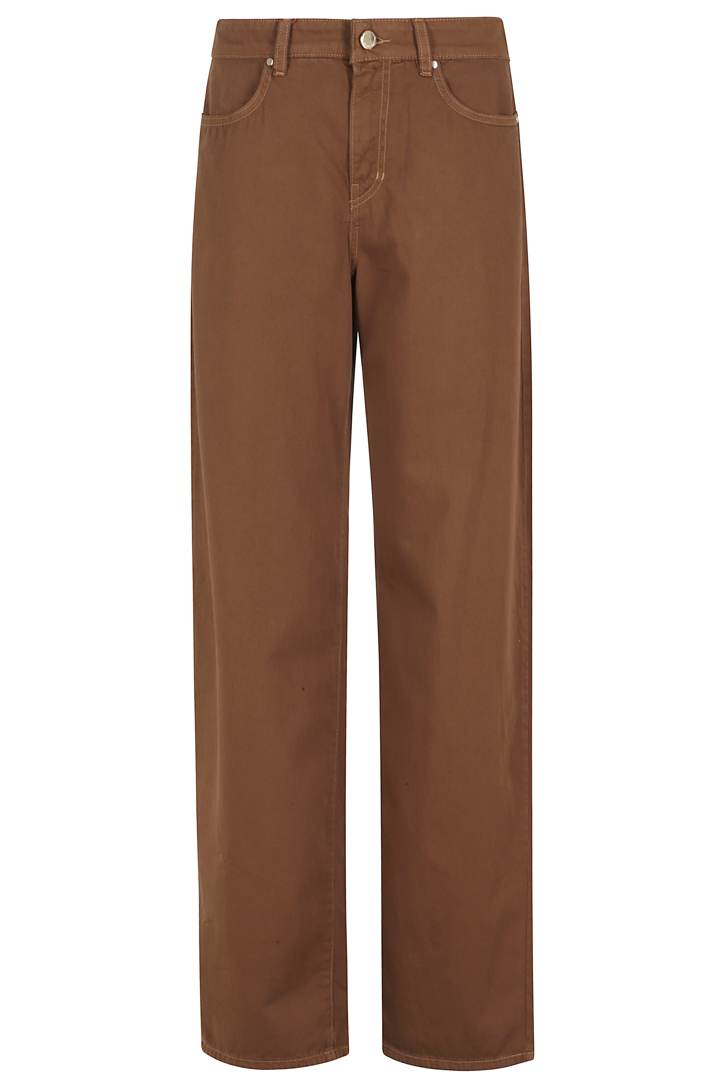Max Mara Studio Women's Brown Mstfatuo Cotone Pantaloni