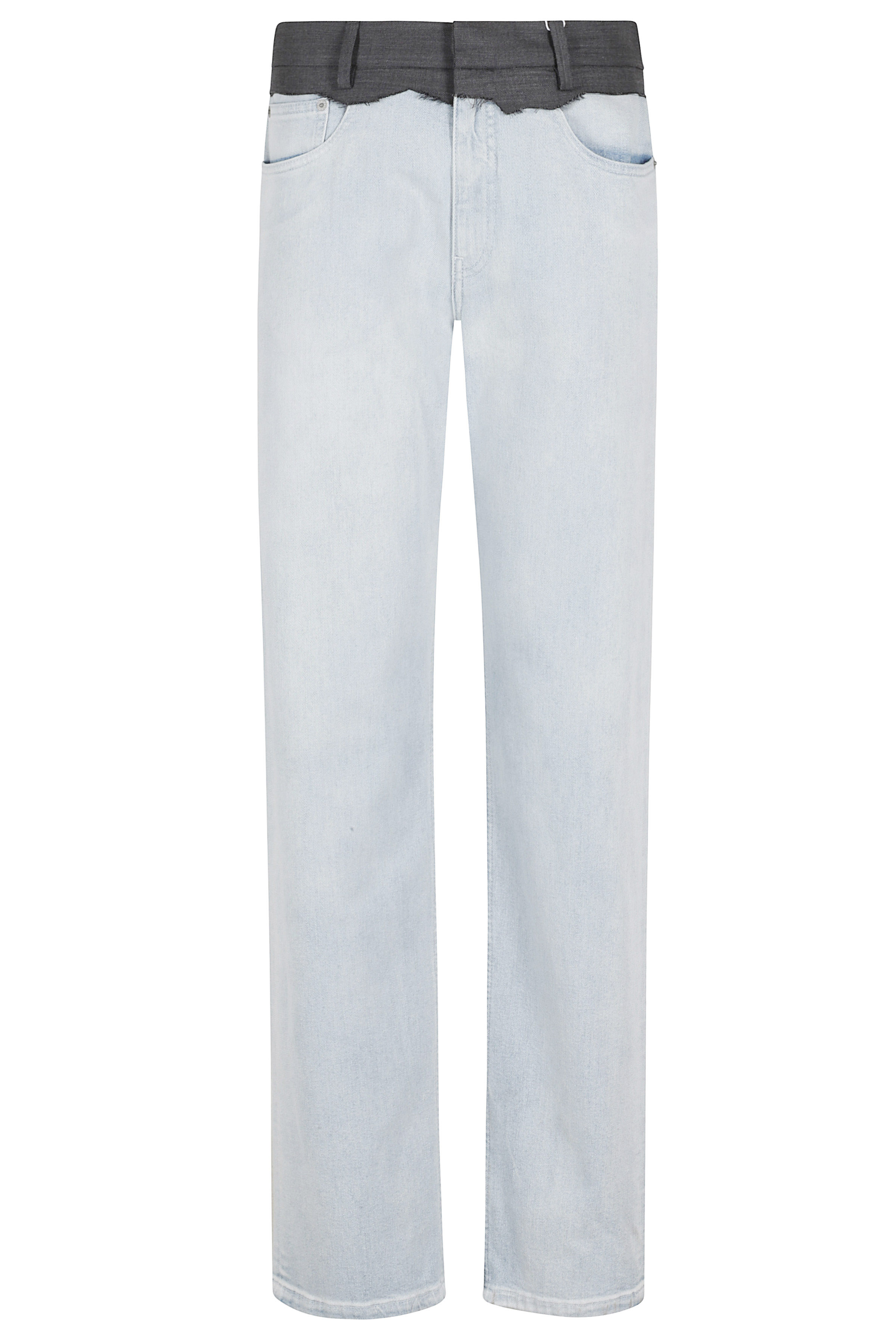 Mm6 Maison Margiela Women's Blue Pants 5 Pockets Cotone Elastan Pantaloni