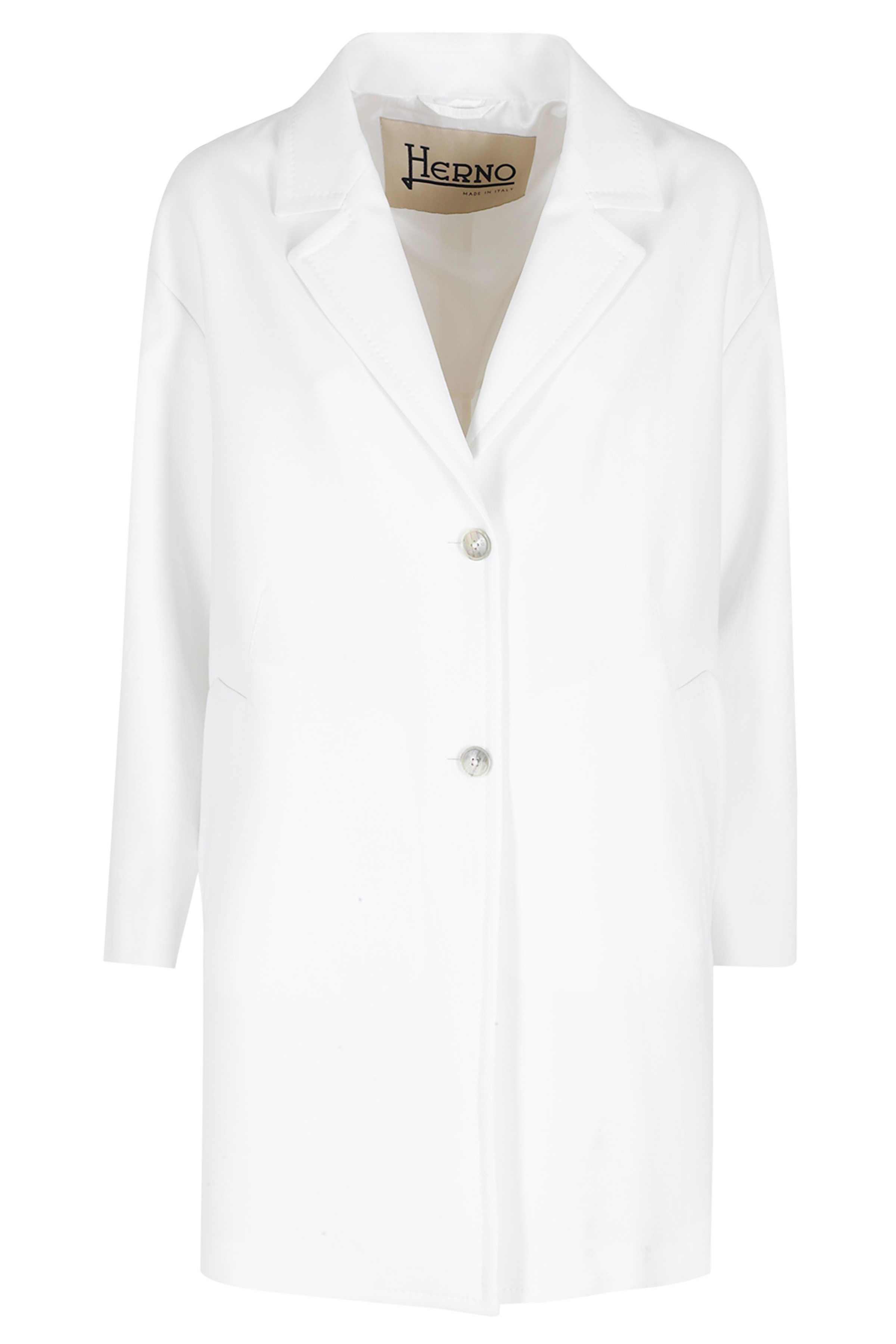 Herno Women's White Cappotto Poliestere Fodera: Viscosa