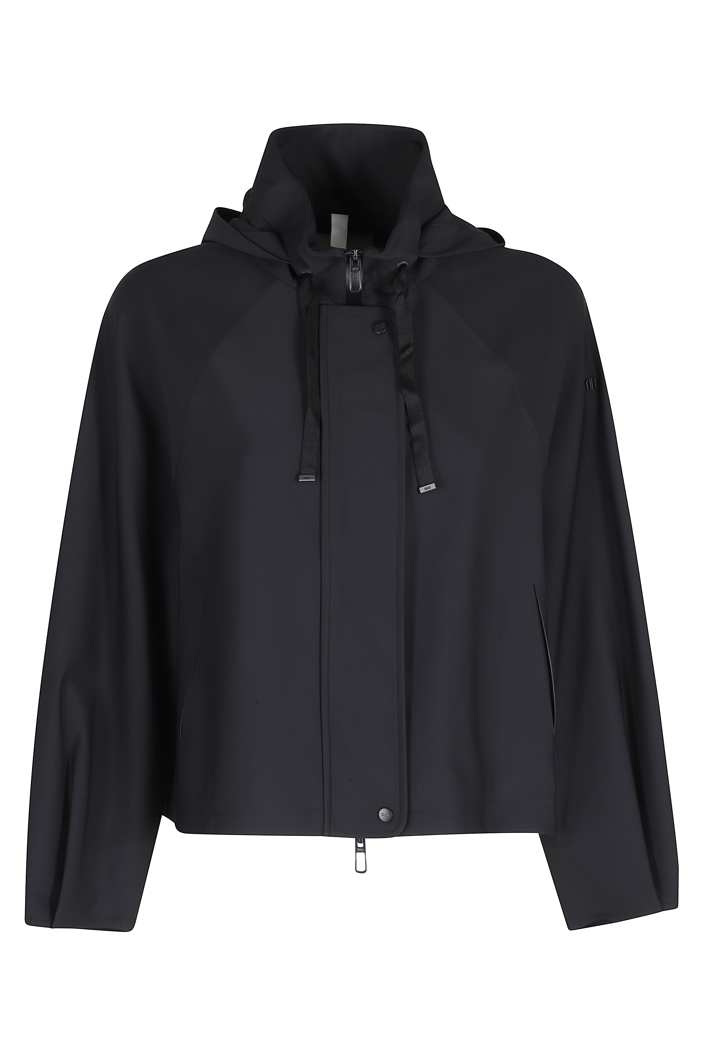 Duno Women's Black Giacca Corta Con Cappuccio Poliammide Elastan