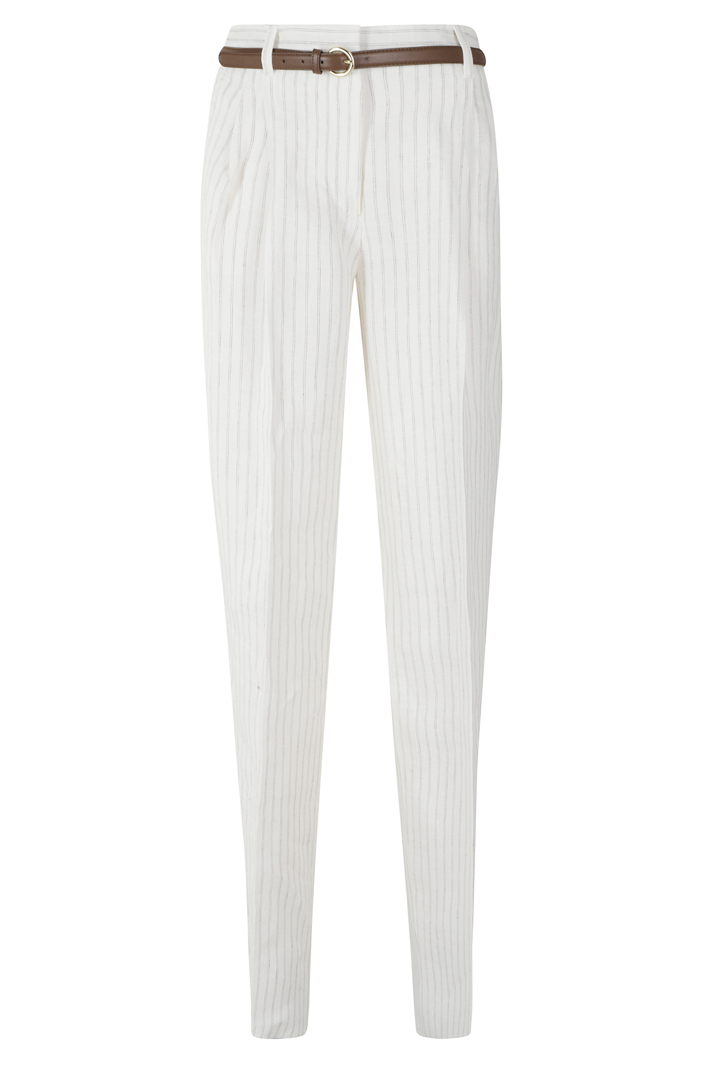 Max Mara Studio Women's White Fonte Lino Pantaloni