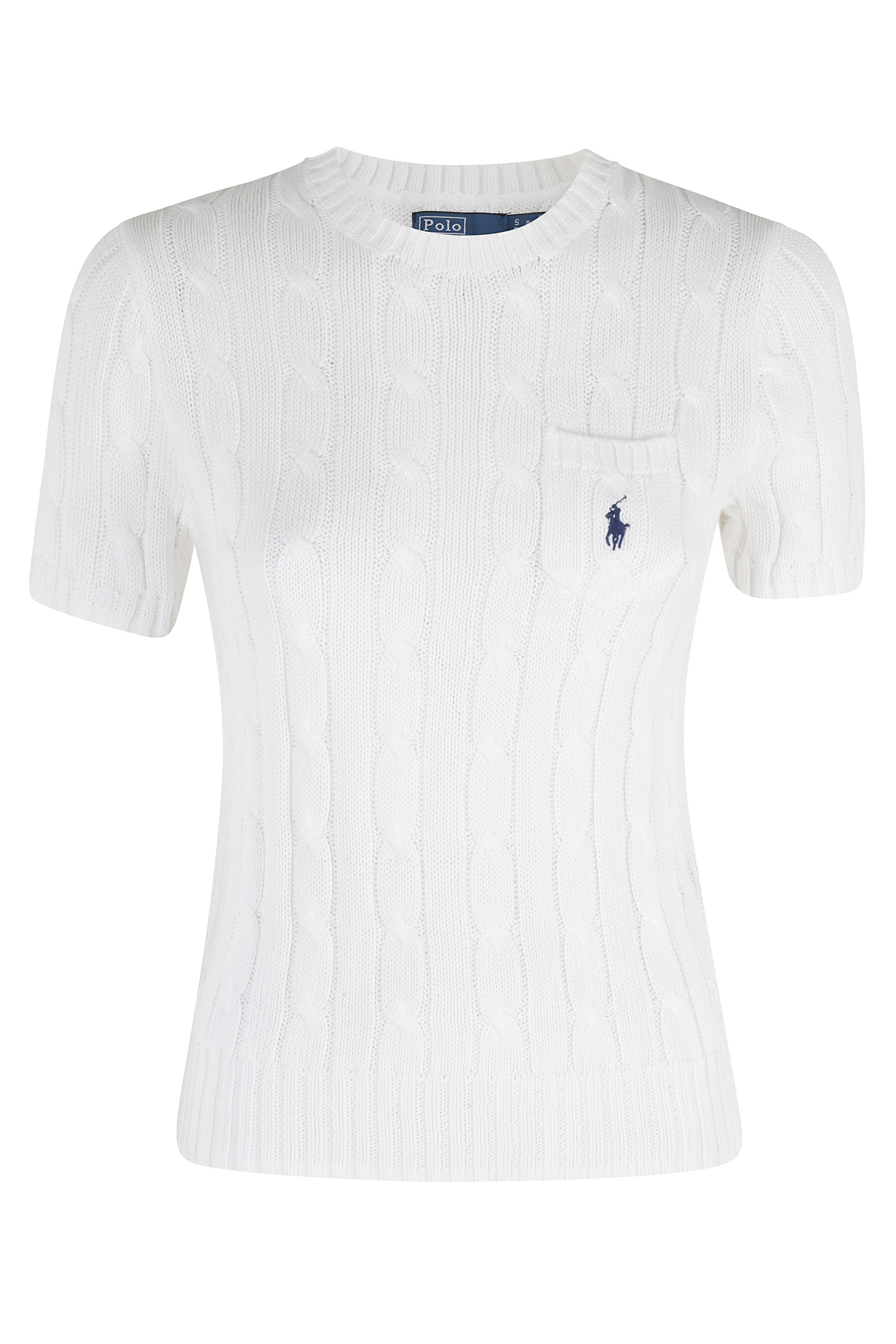 Polo Ralph Lauren Women's White Sweater Pullover Cotone Maglia