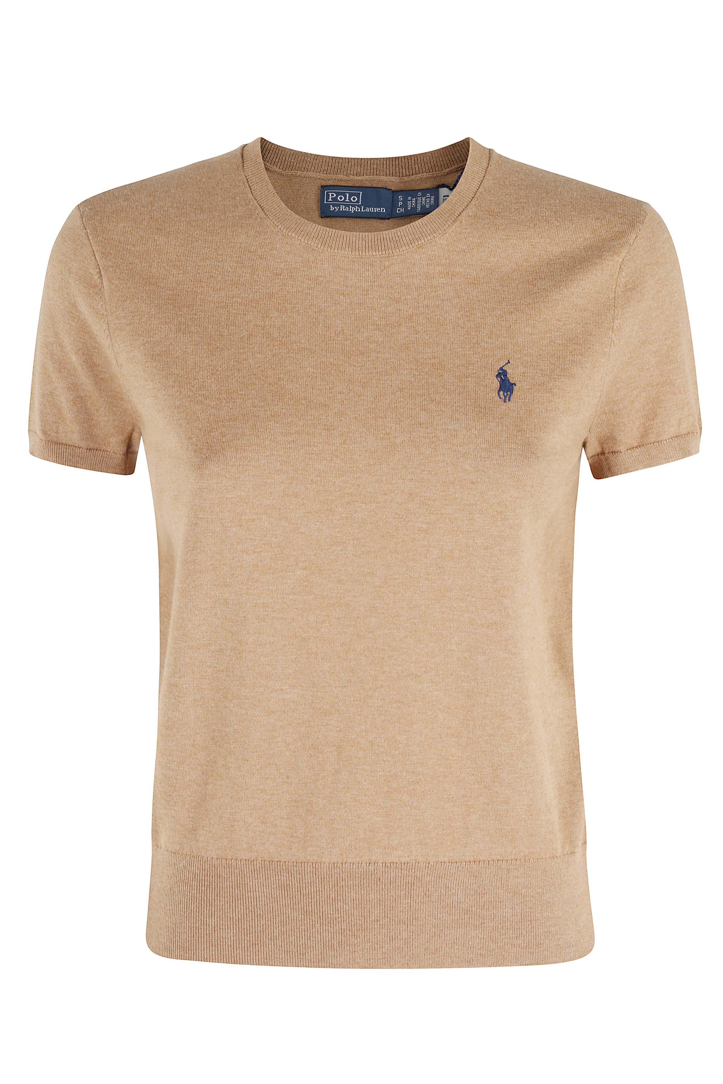 Polo Ralph Lauren Women's Brown Sweater Pullover Cotone Maglia