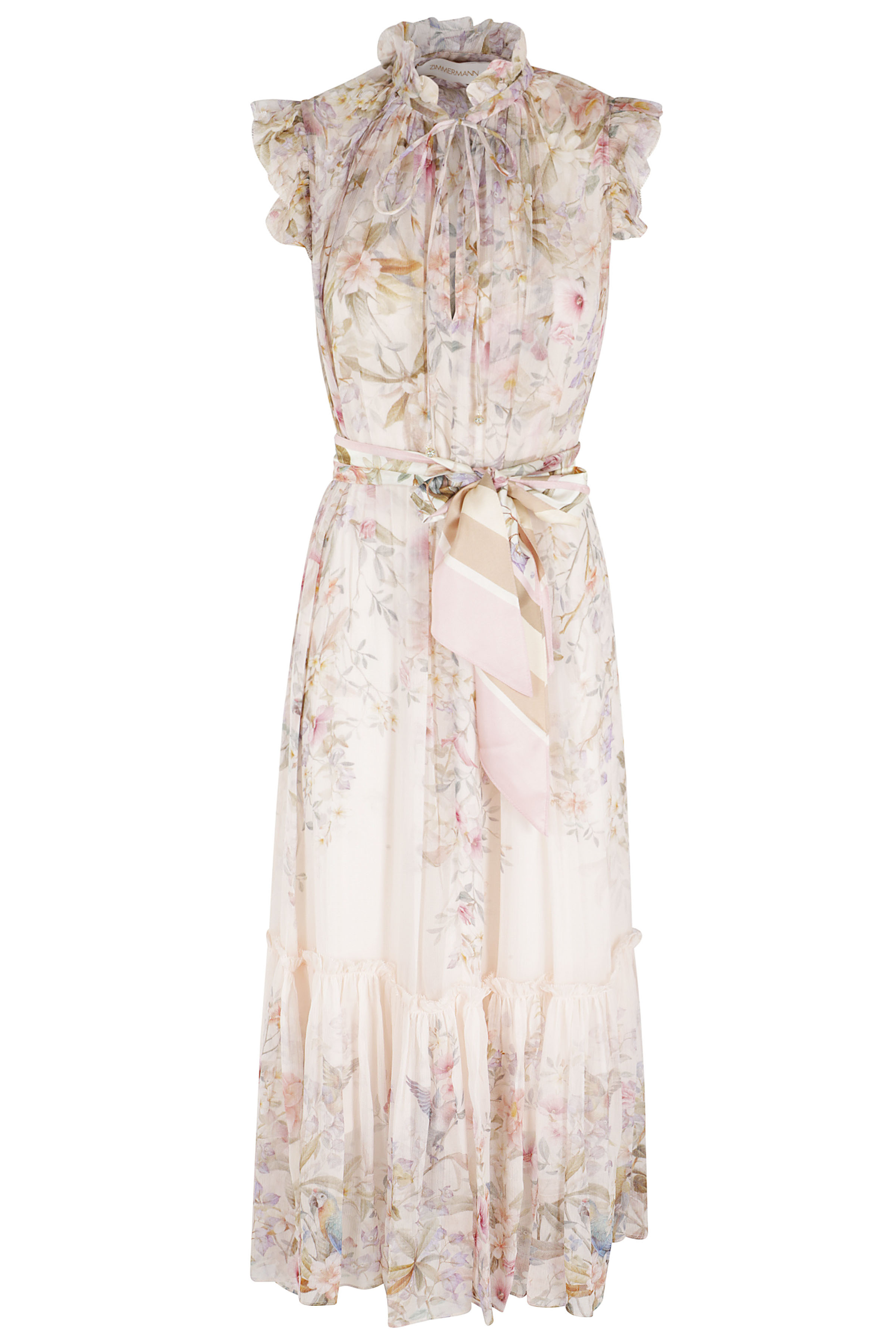 Zimmermann Women's Nude & Neutrals Rebellion Flutter Dress Viscosa Abito