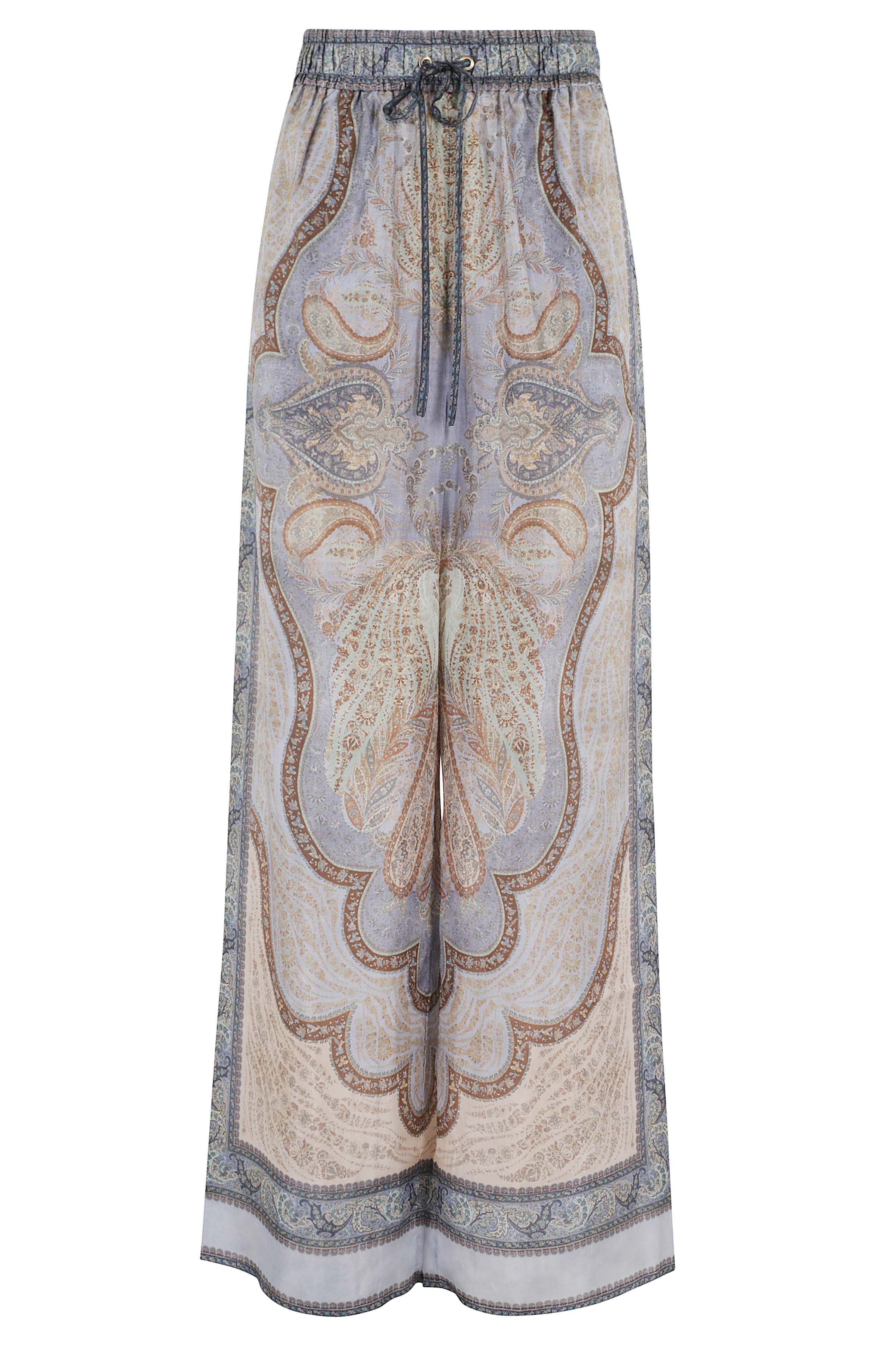 Zimmermann Women's Multicolour Wanderlust Relaxed Pant Silk Pantaloni