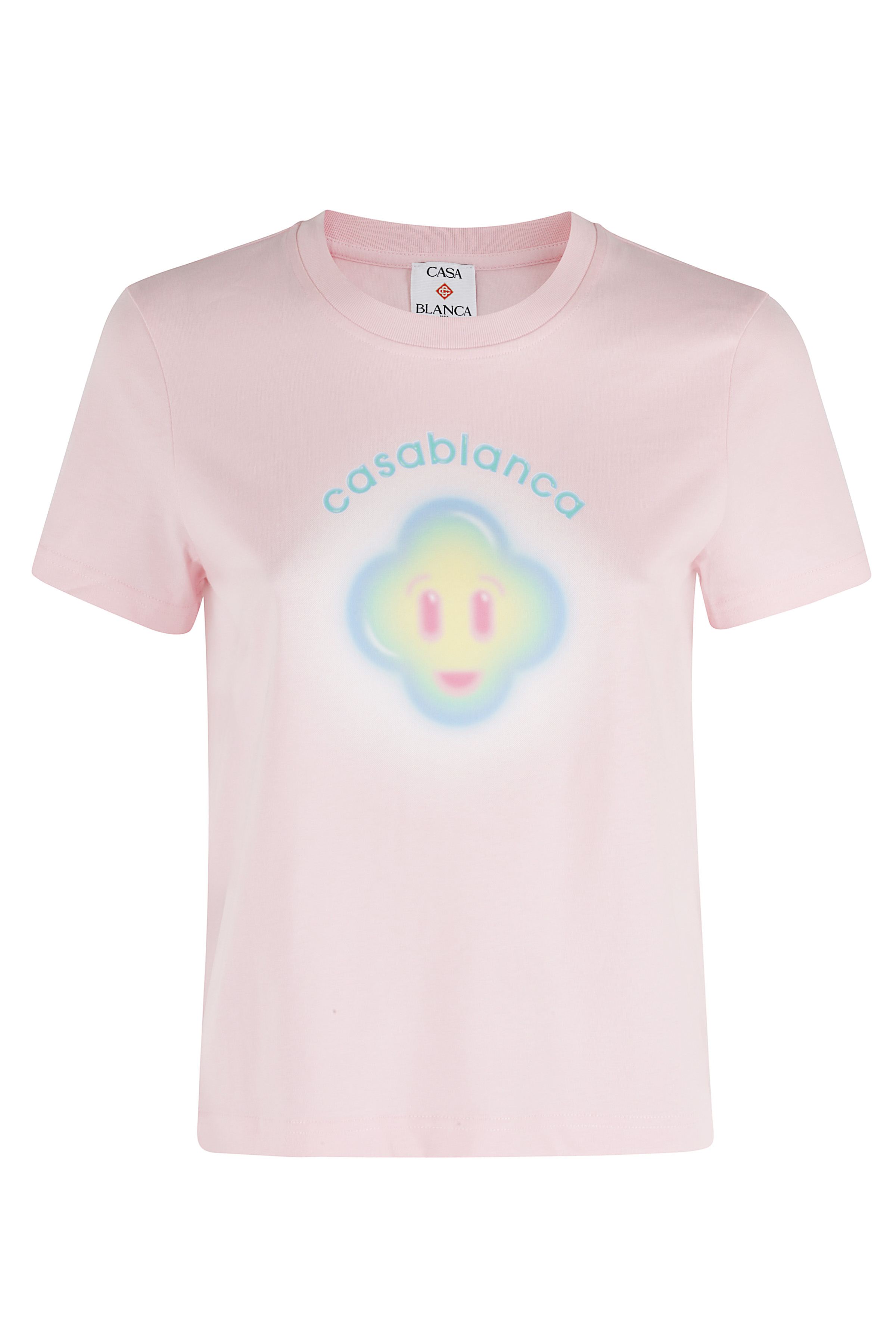 Casablanca Women's Pink & Purple Airbrush Smiley Fitted Tshirt Cotone T-Shirt