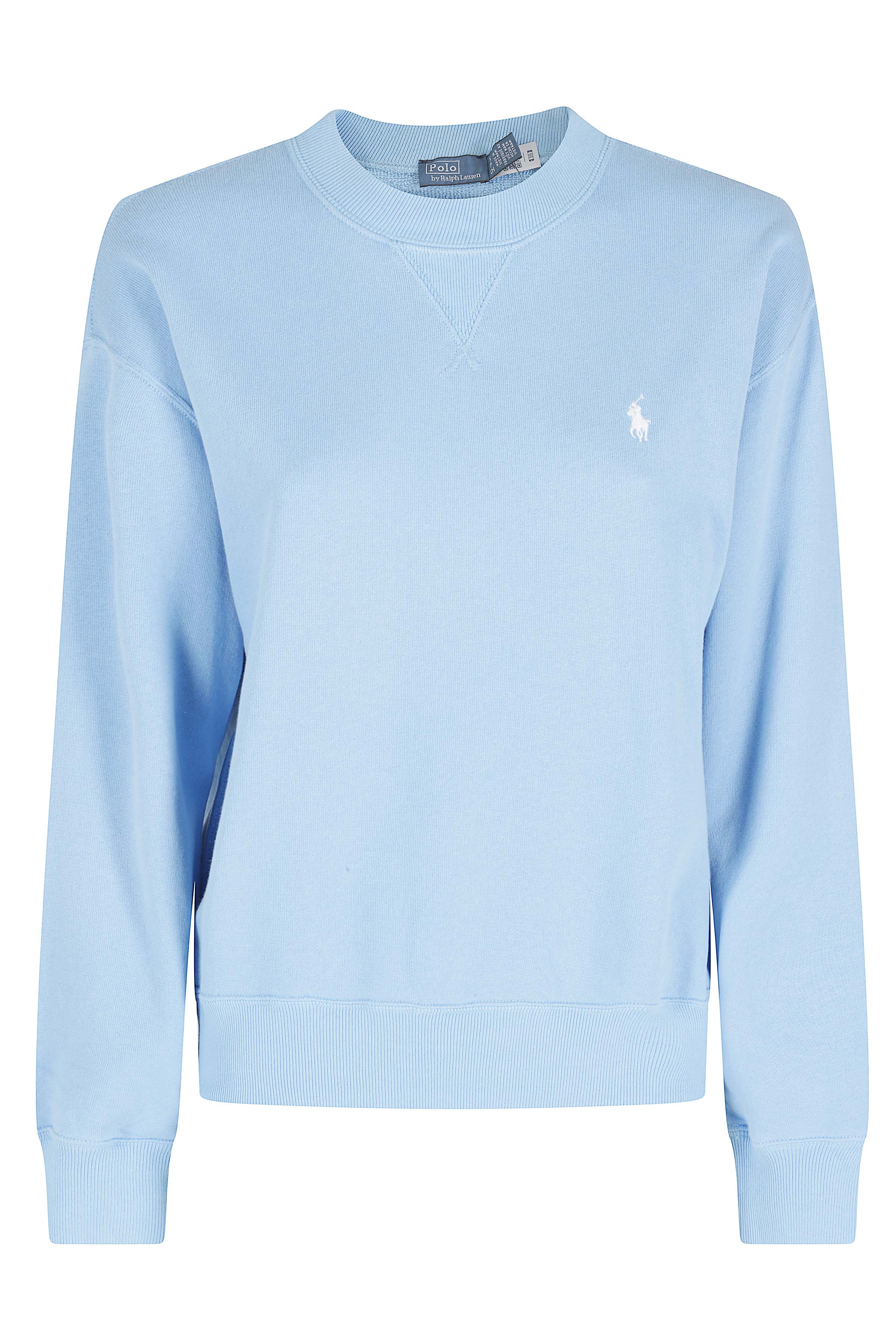 Polo Ralph Lauren Women's Blue Knit Sweatshirt Cotone Felpa