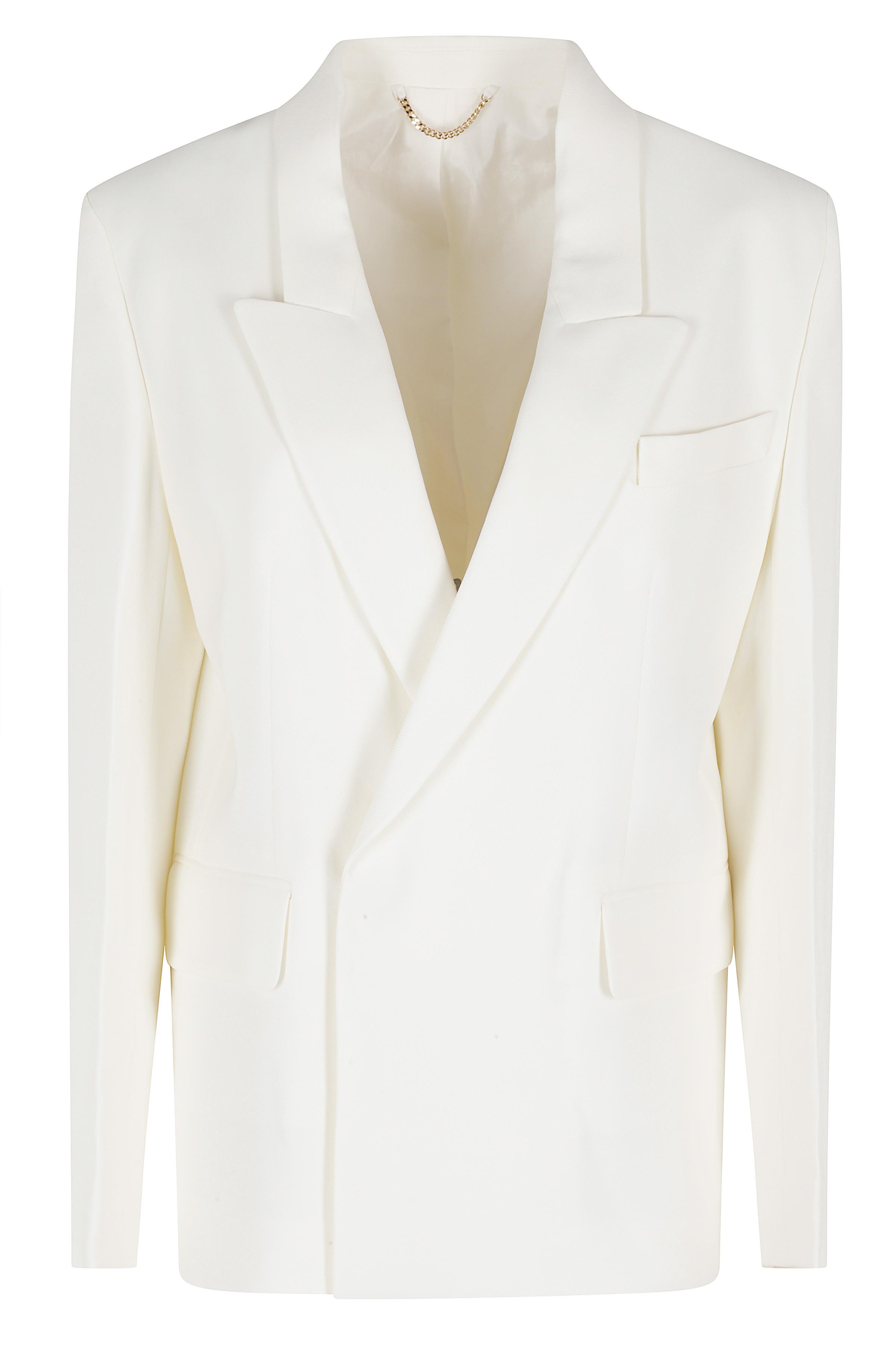 Victoria Beckham Women's White Double Breasted Tailored Jacket Giacca