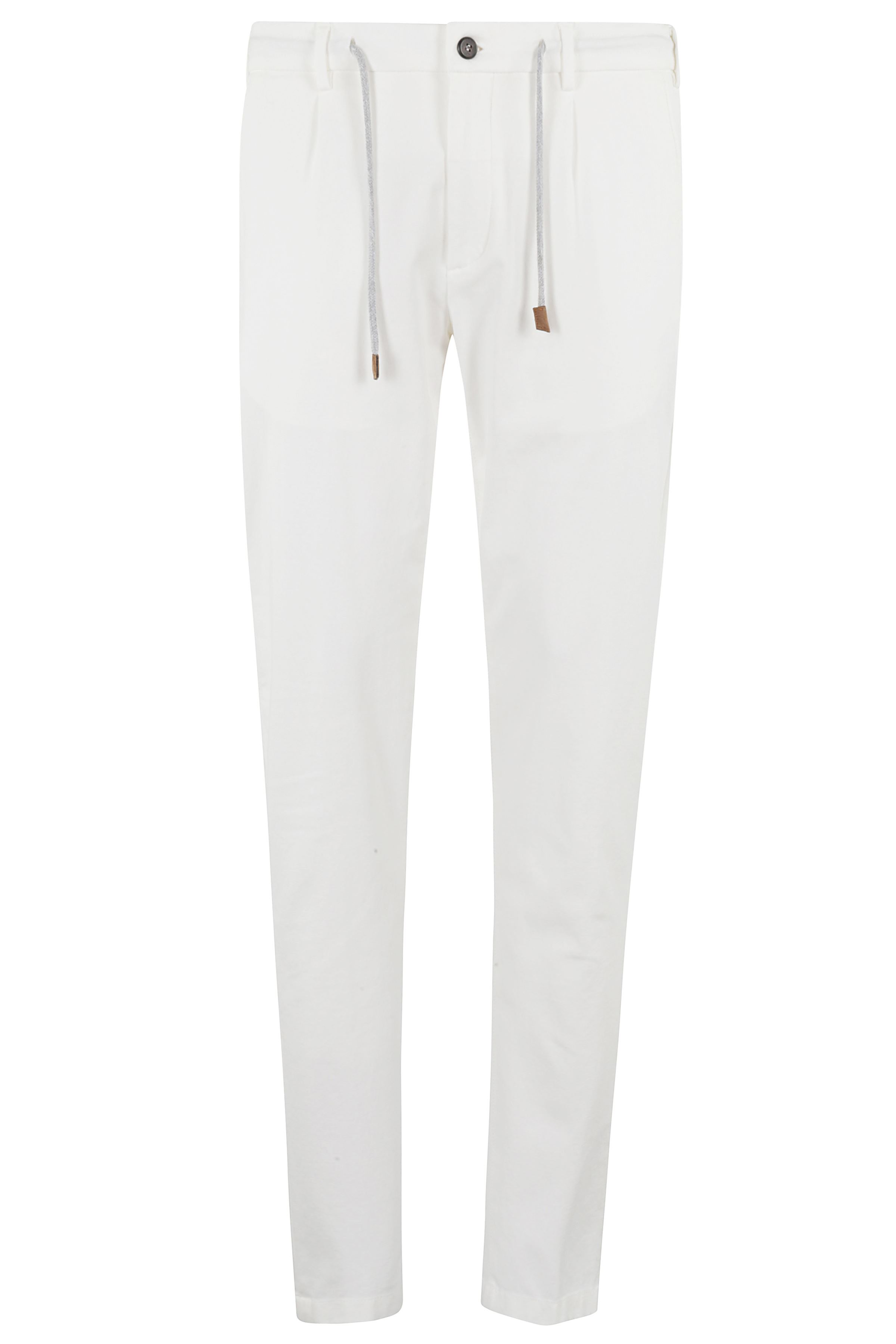Eleventy Men's White Pantalone Jogger Cotone Nylon Elastane Pantaloni