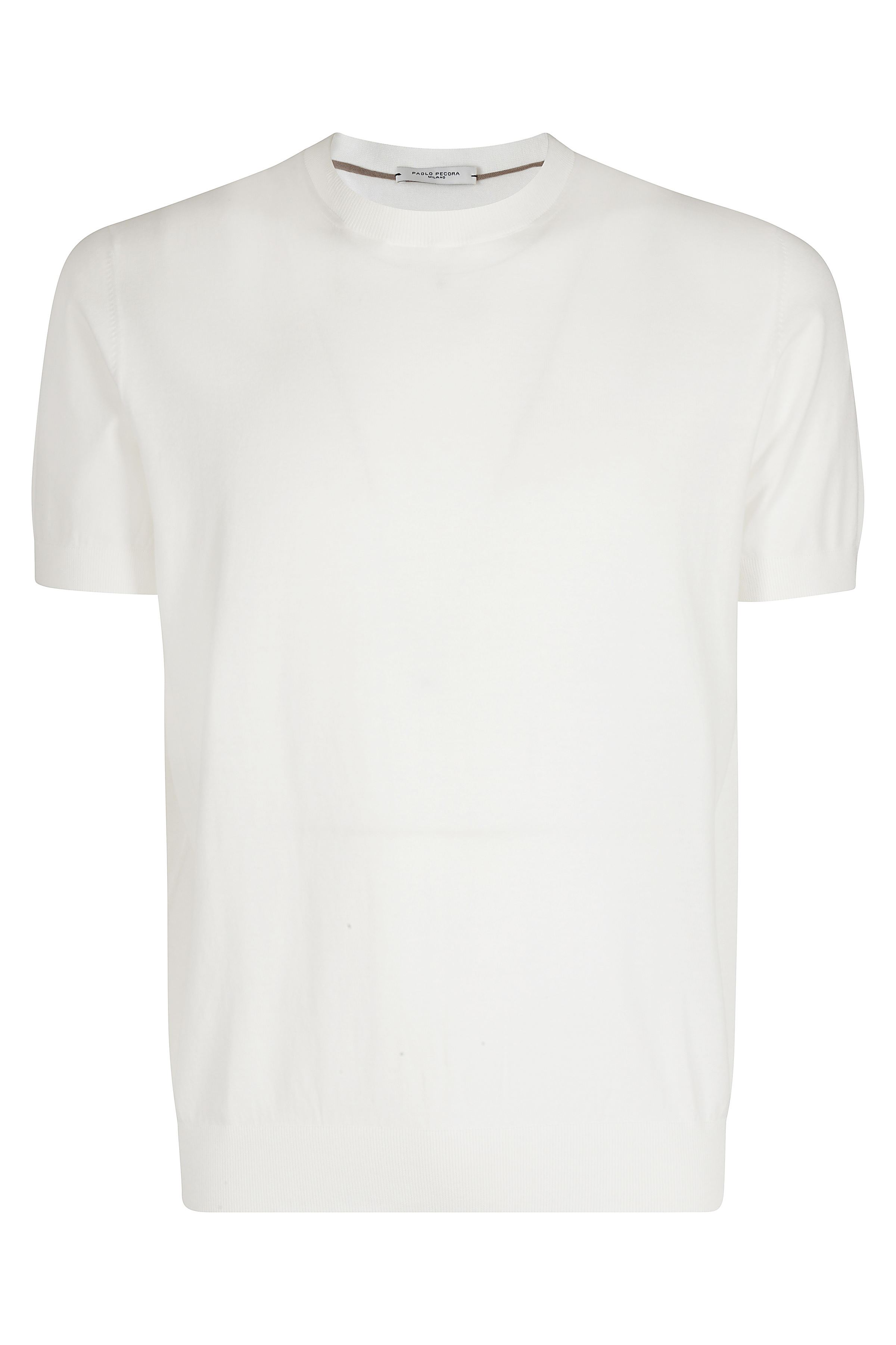 Paolo Pecora Men's White Maglia Girocollo Cotone
