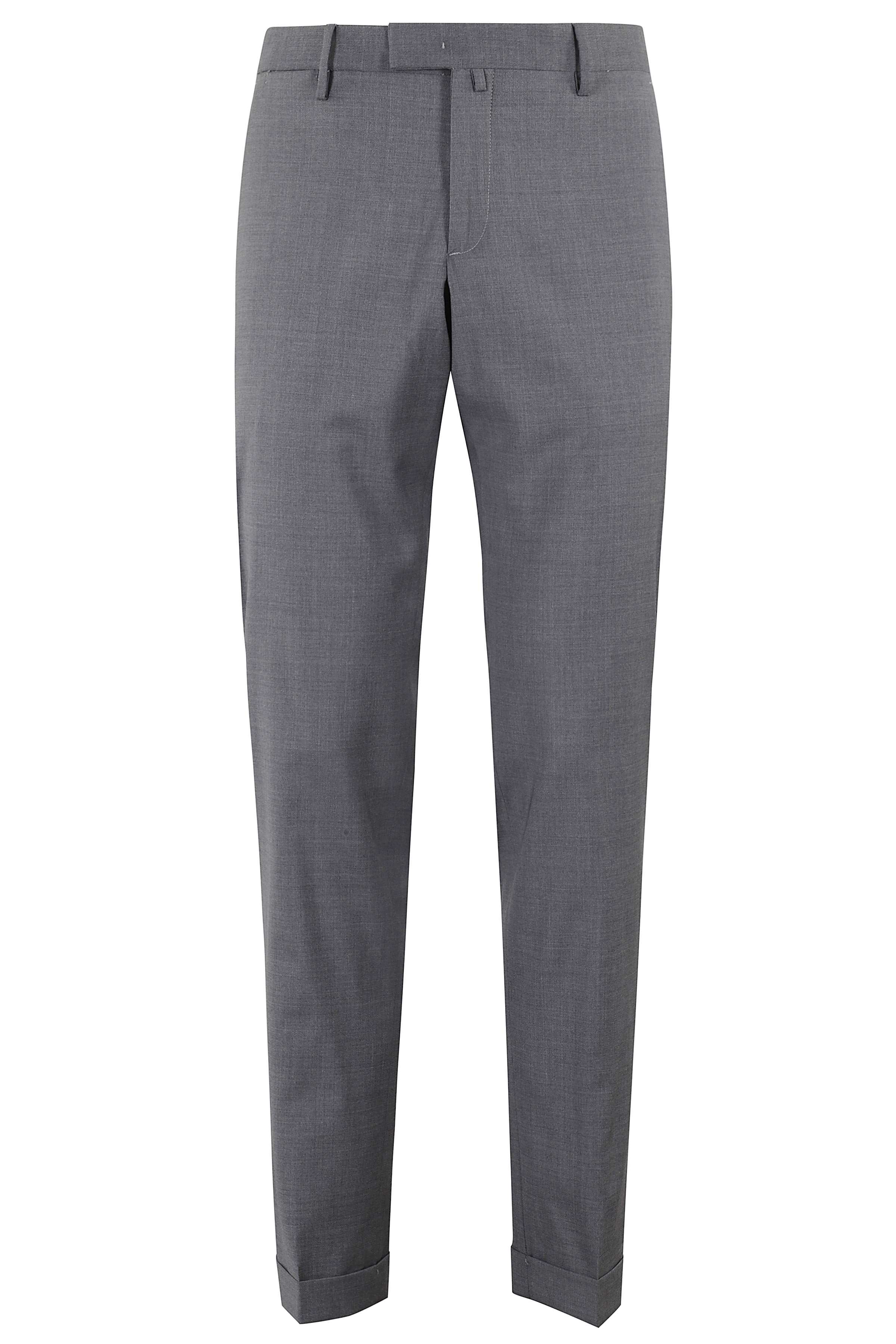 Briglia Men's Grey Pantalone Ventre Piatto Lana Zignone Vergine Pantaloni