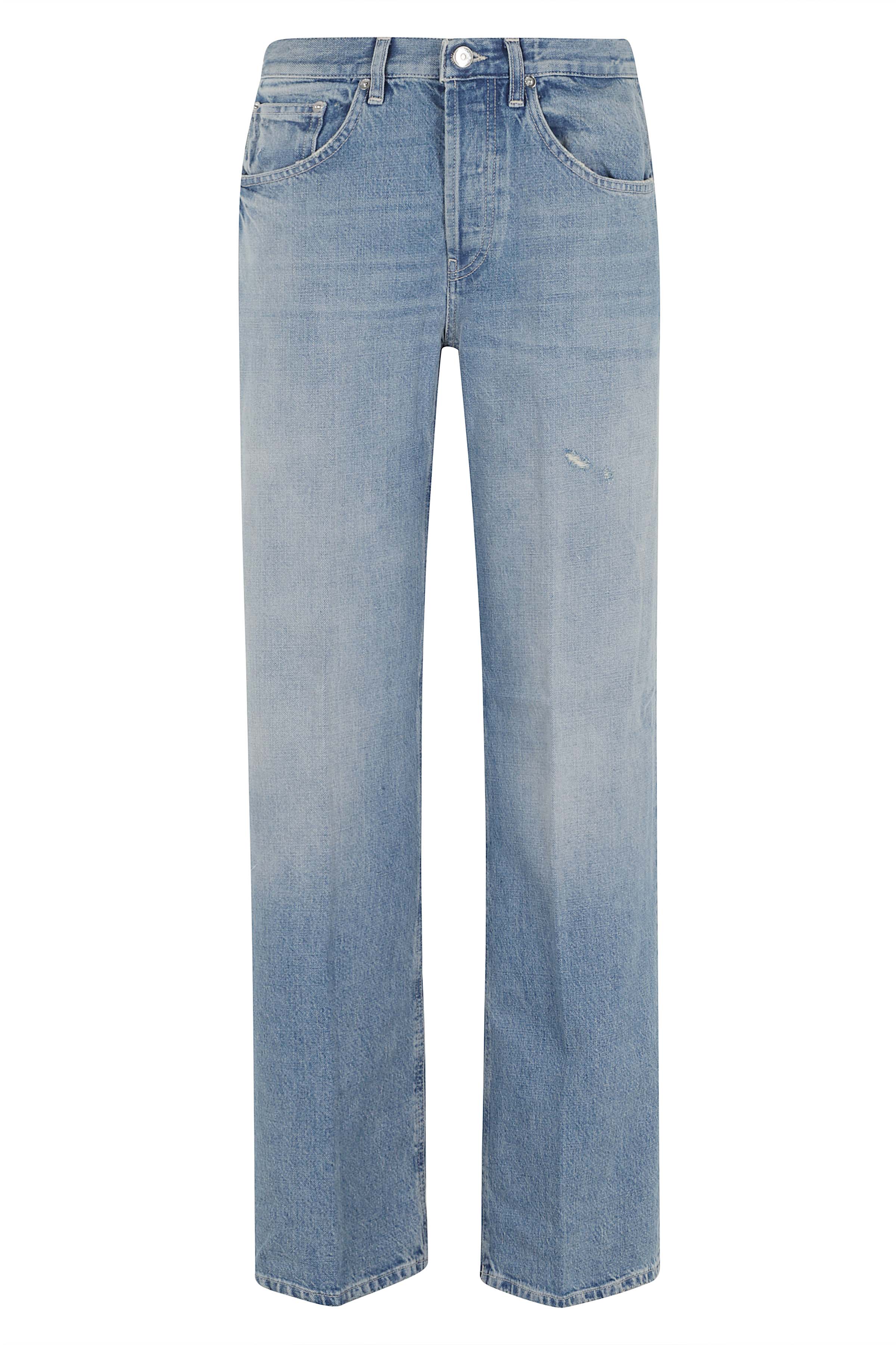 Dondup Women's Blue Jeans 5Tasche Wide Leg Jacklyn Cotone