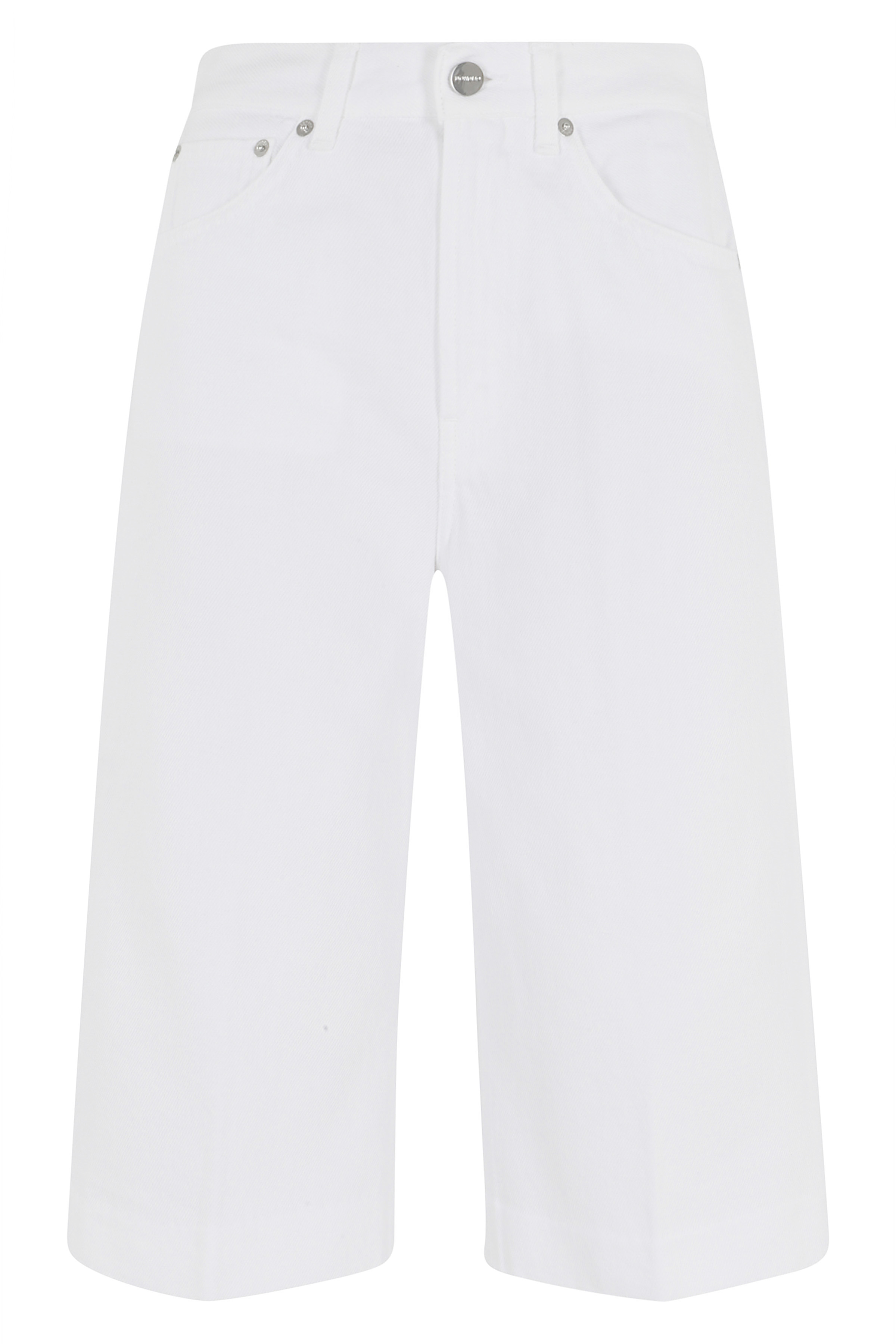 Dondup Women's White Shorts Regular Delfine Bull Fisso Cotone