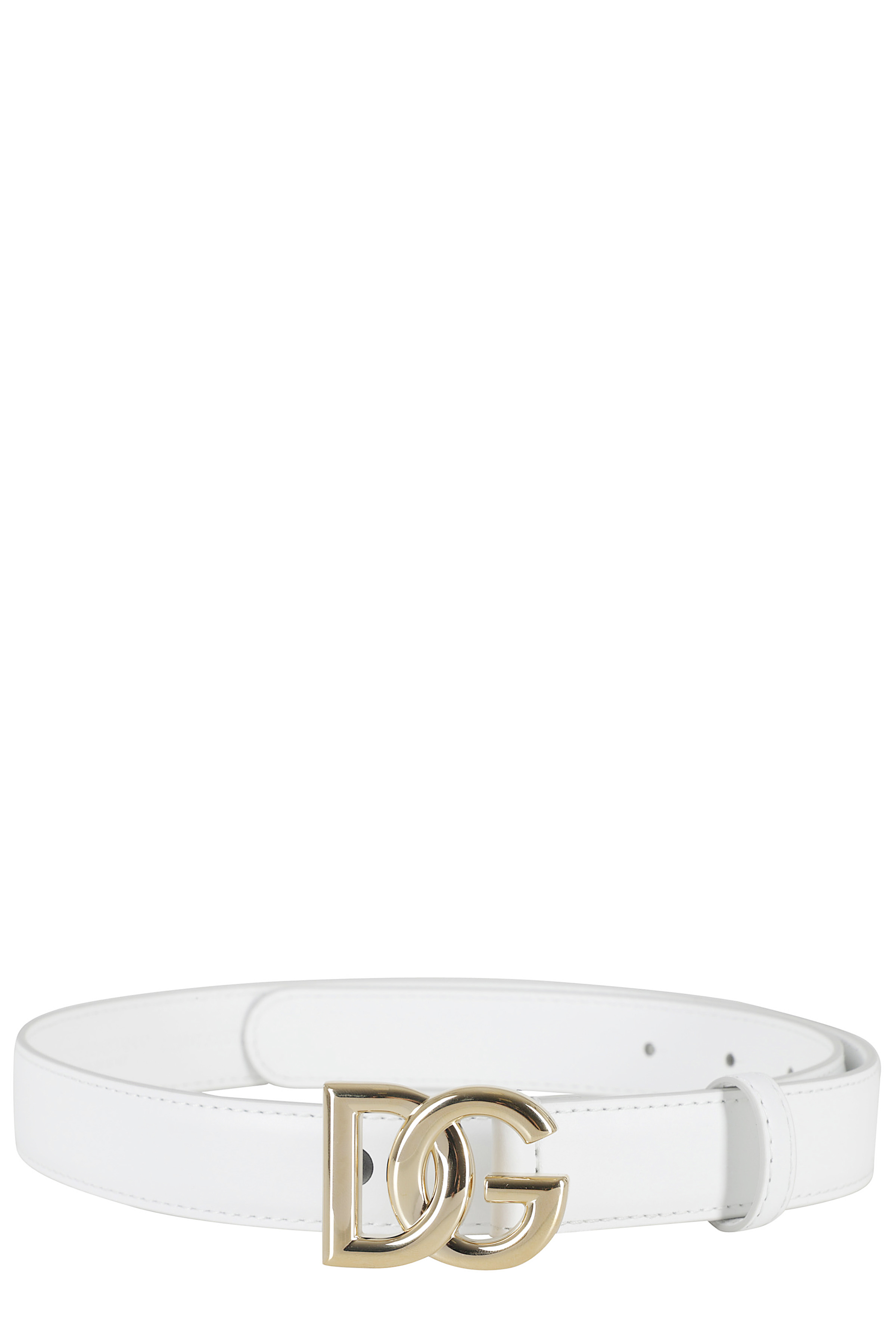 Dolce & Gabbana Women's White Cinturaa Logata Vitello Liscio Pelle Cintura