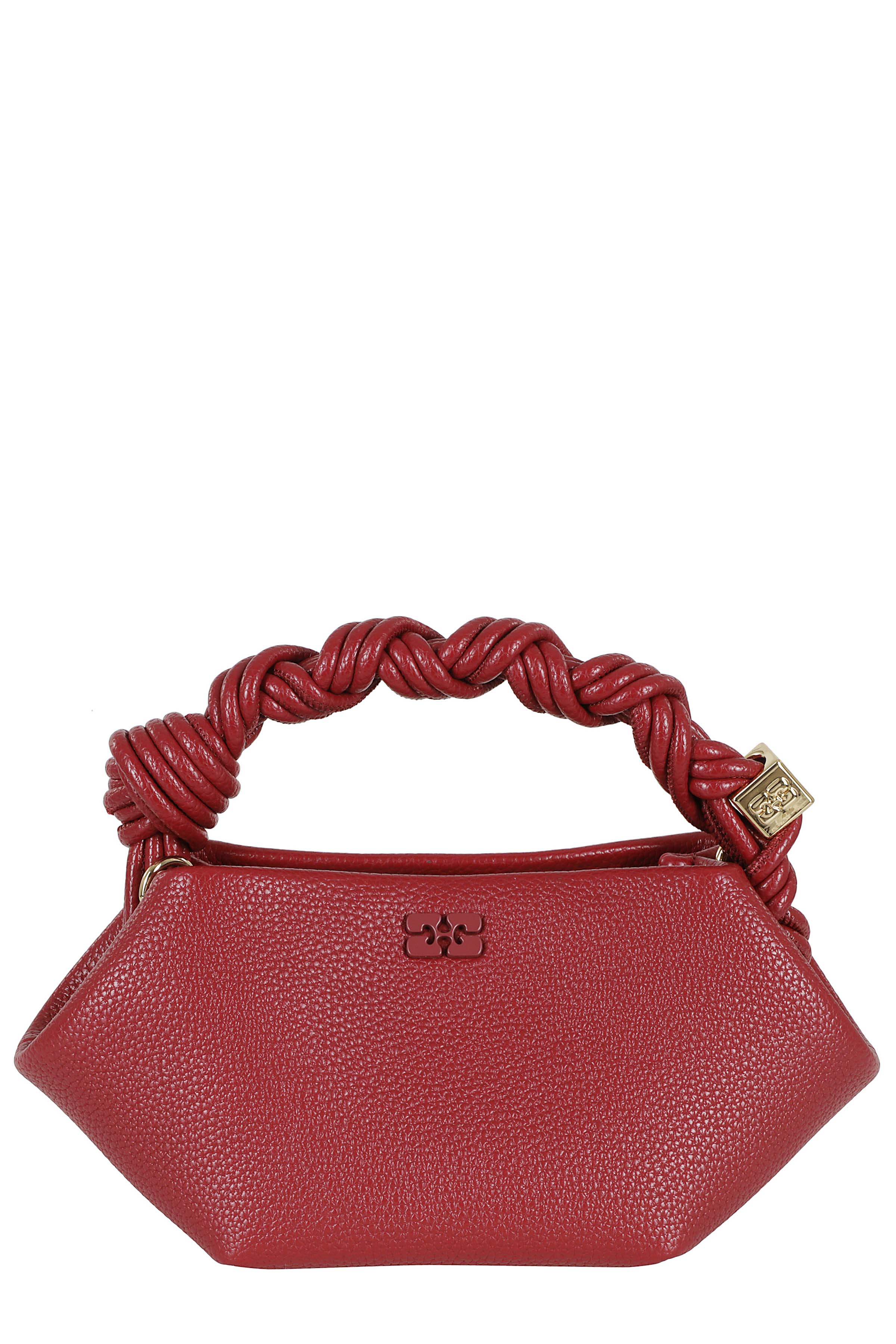 Ganni Women's Red Bou Mini Grained Polyurethane Borsa
