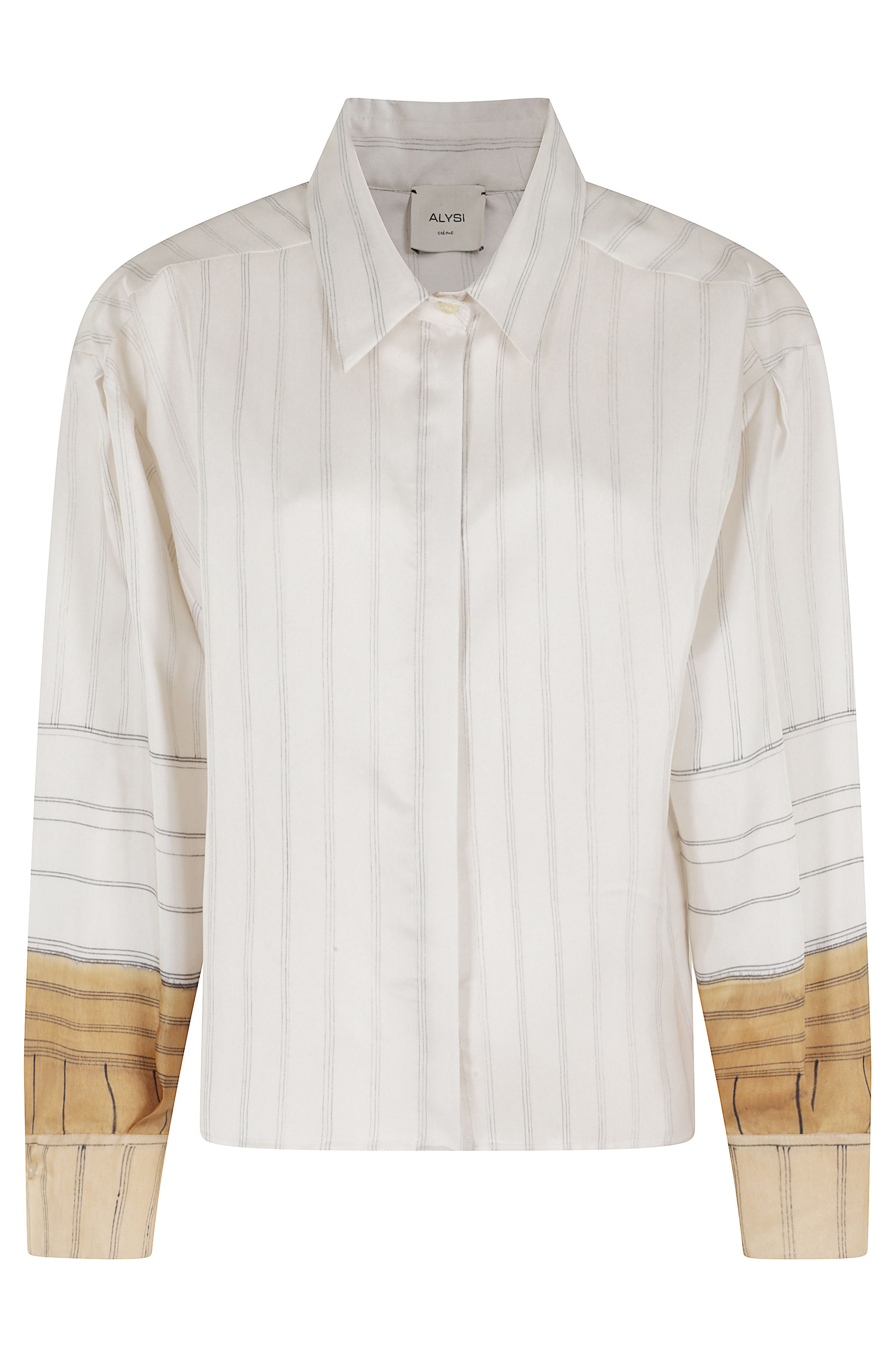 Alysi Women's Nude & Neutrals Camicia Pinstripes Seta