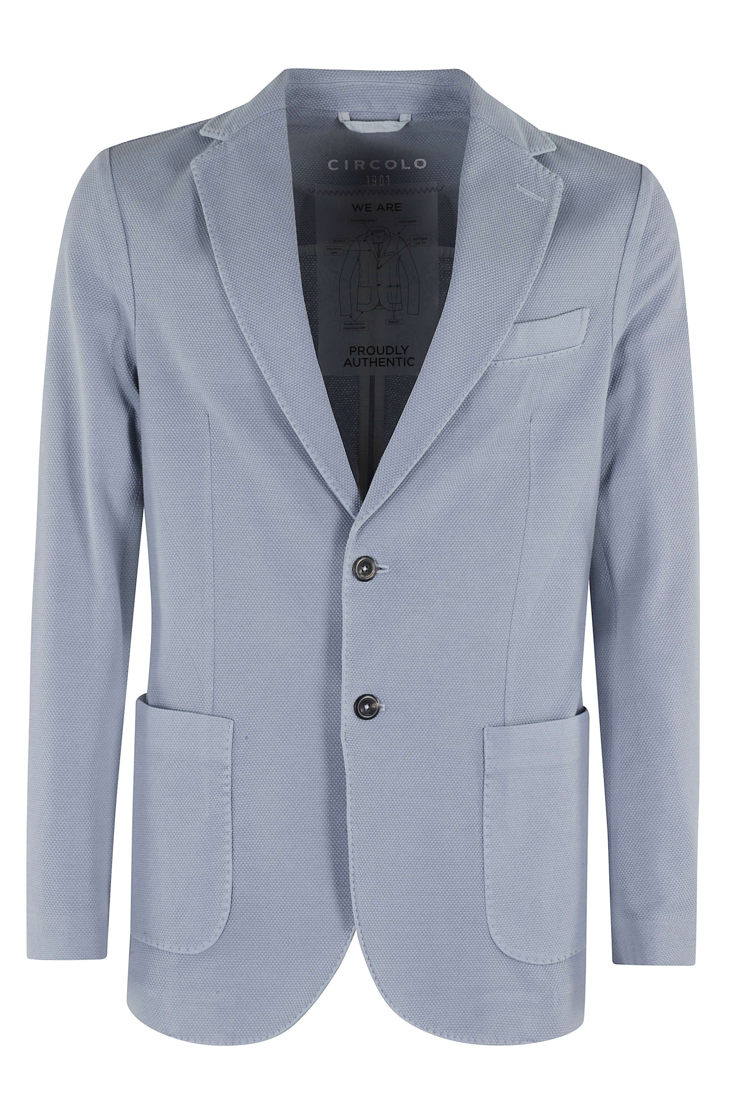 Circolo 1901 Men's Blue Giacca Oxford Cotton Elasthan