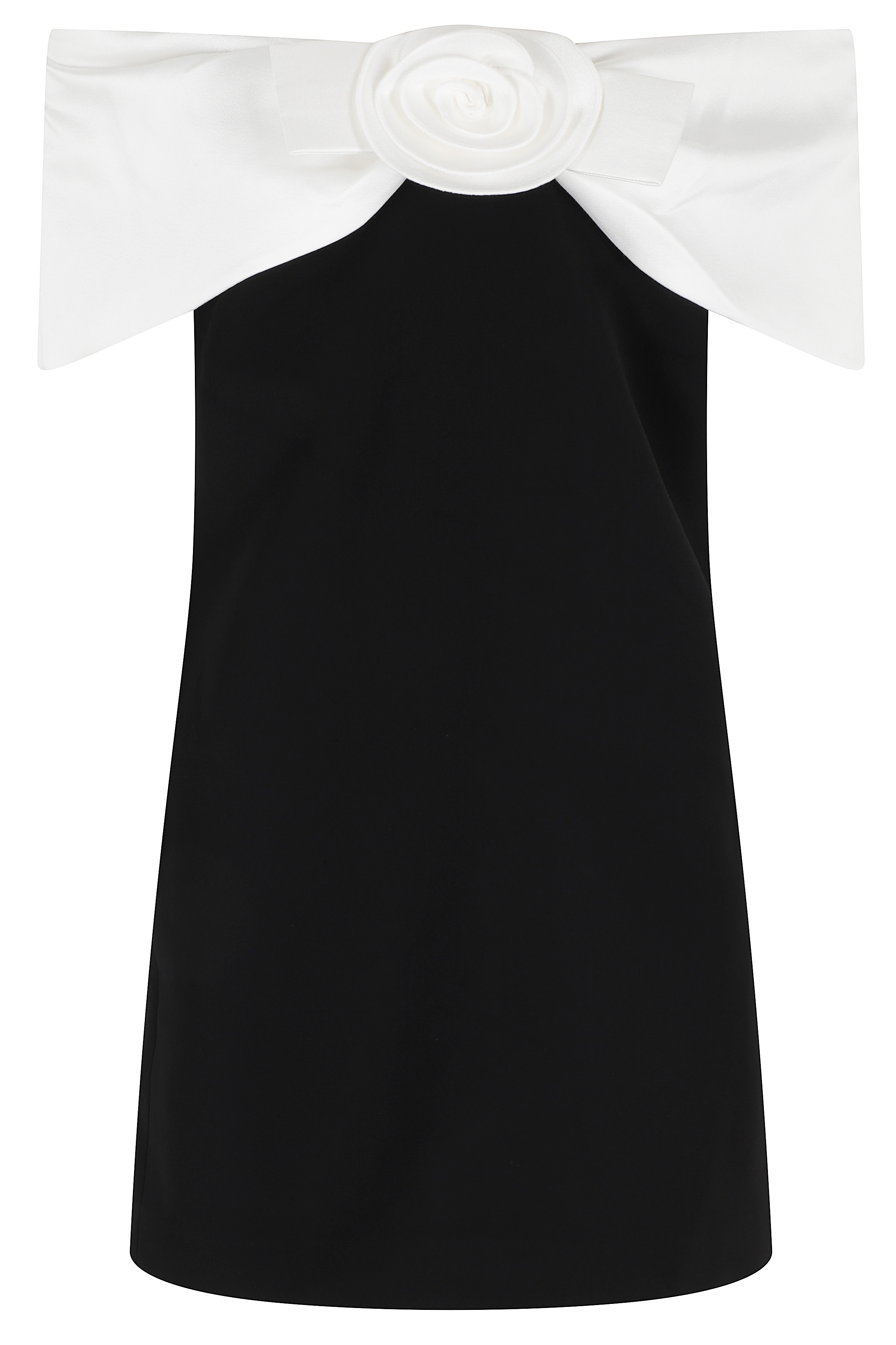 Self- Portrait Women's Black Crepe Flower Mini Dress Poliestere Abito