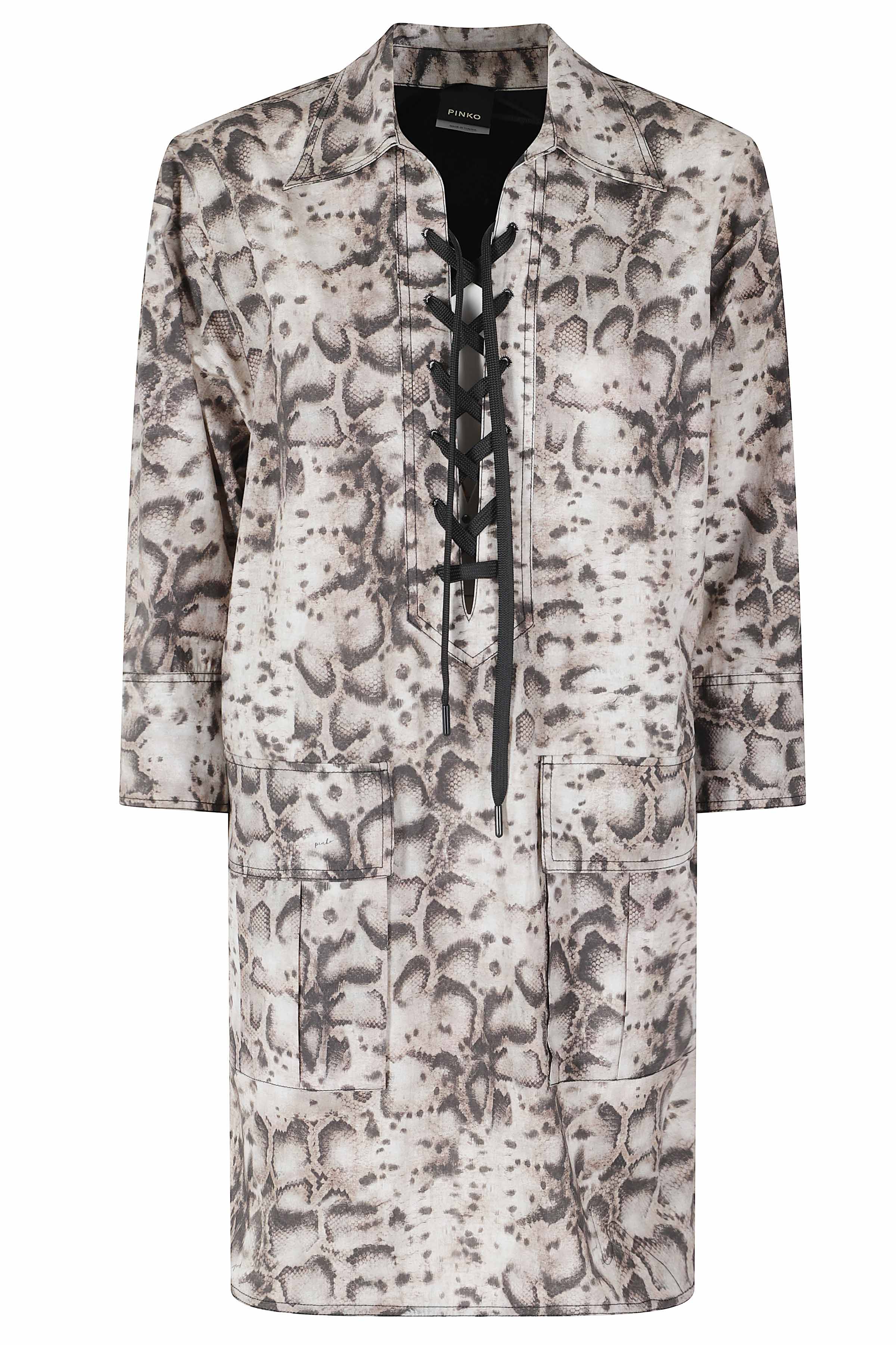 Pinko Women's Brown Agra Abito Popeline Cotone