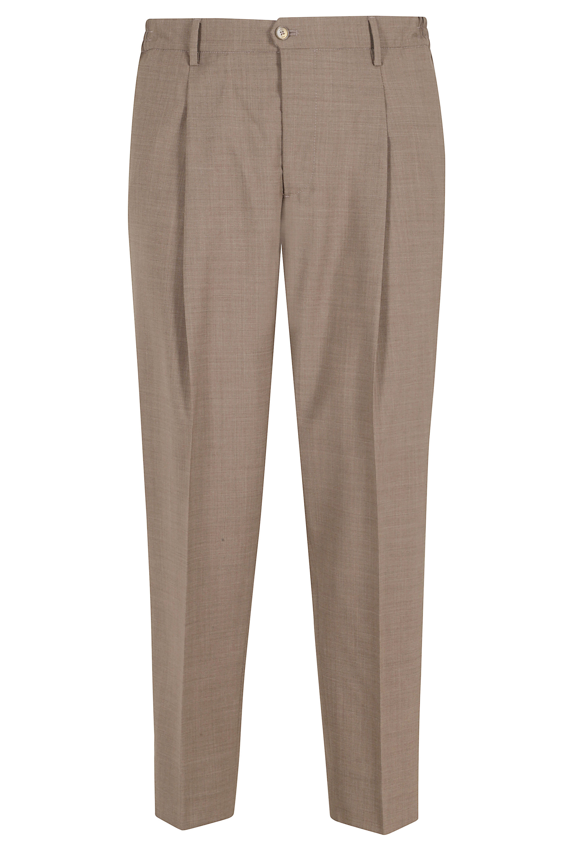 Briglia Men's Brown Pant 1 Pinces Elastico Vita Pantaloni