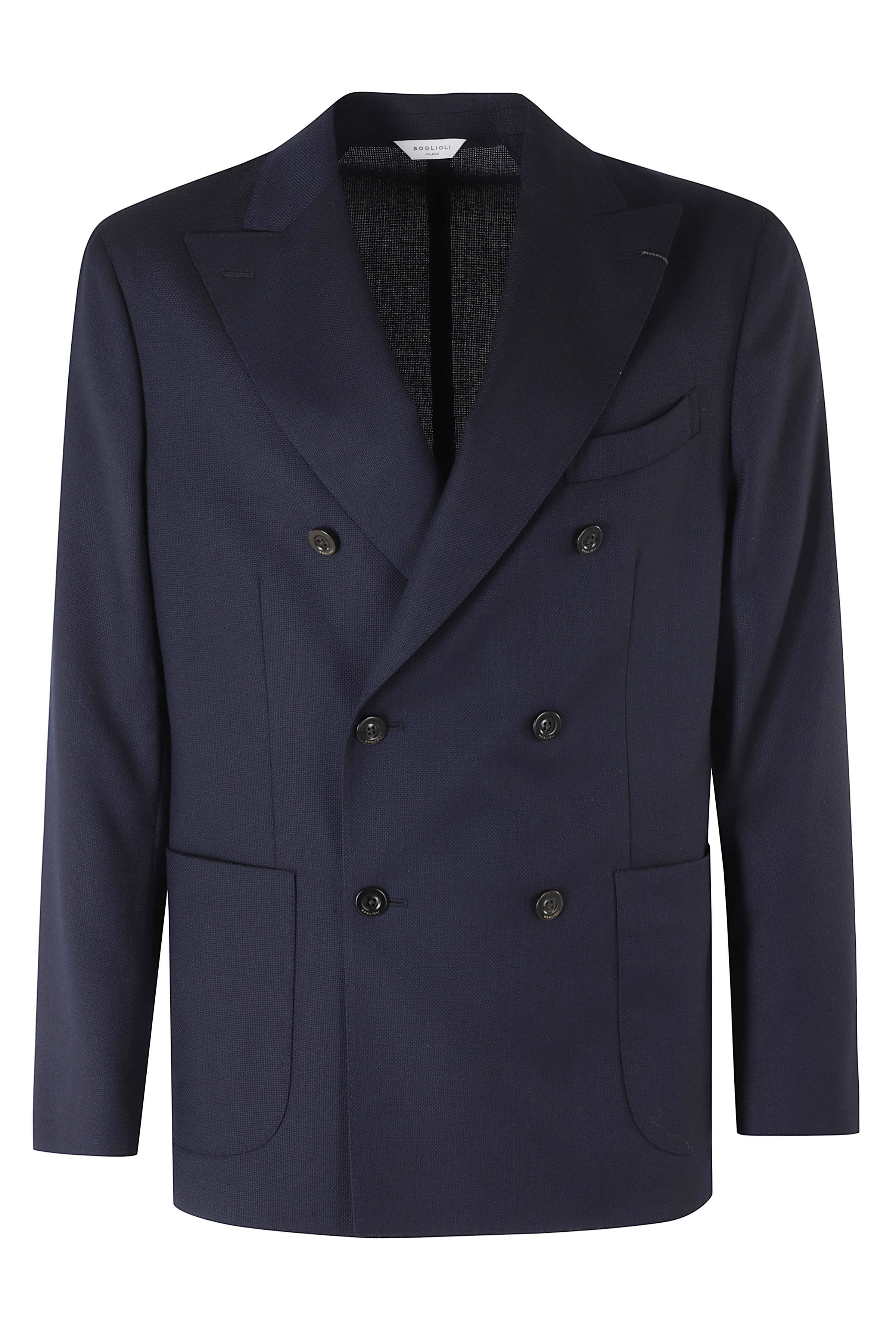 Boglioli Men's Blue Giacca 3 Bottoni Doppiopetto Lana Opsak Vergine