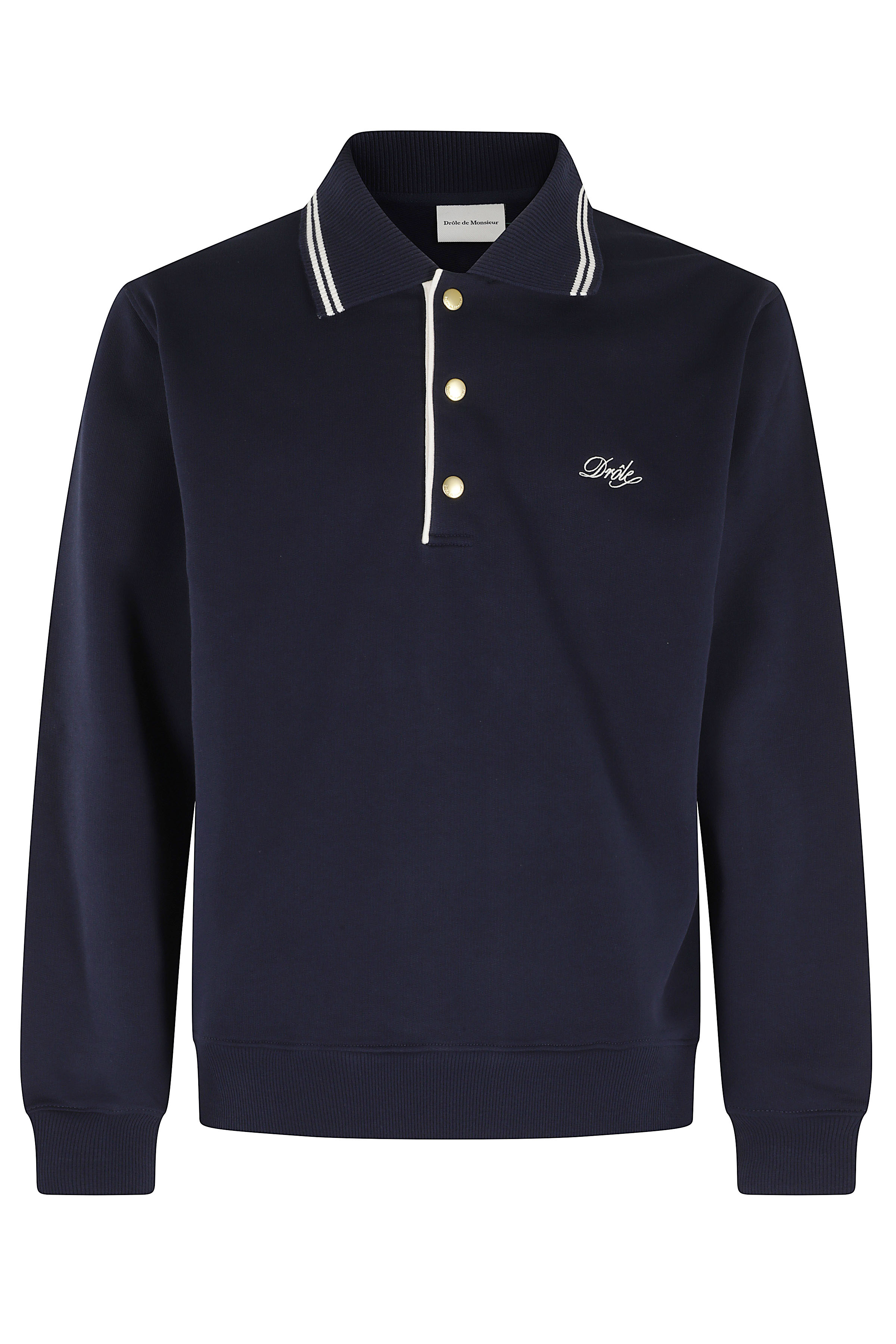 Drôle De Monsieur Men's Blue Polo Cotone