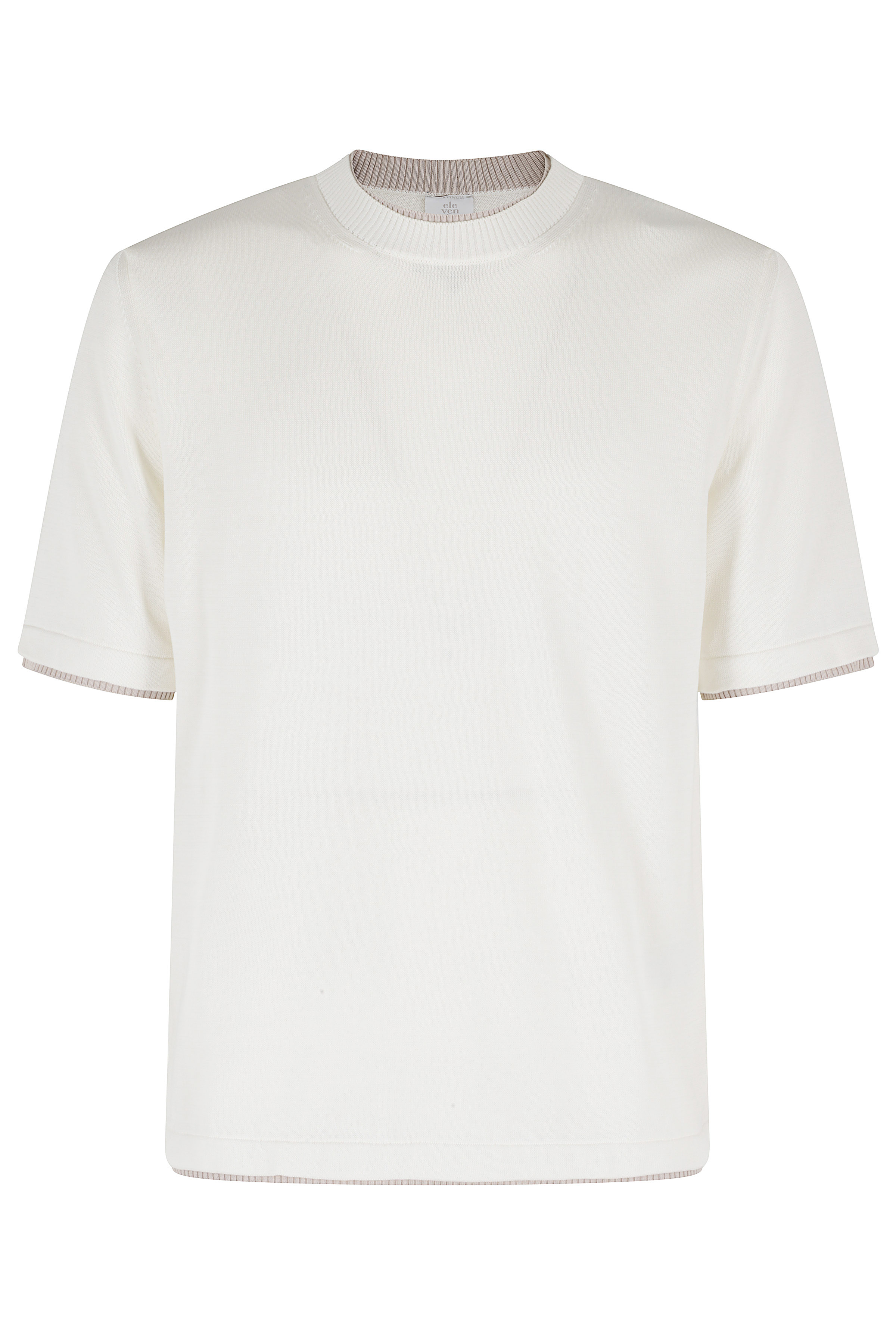 Eleventy Men's White Maglia Girocollo Mezza Manica Cotone