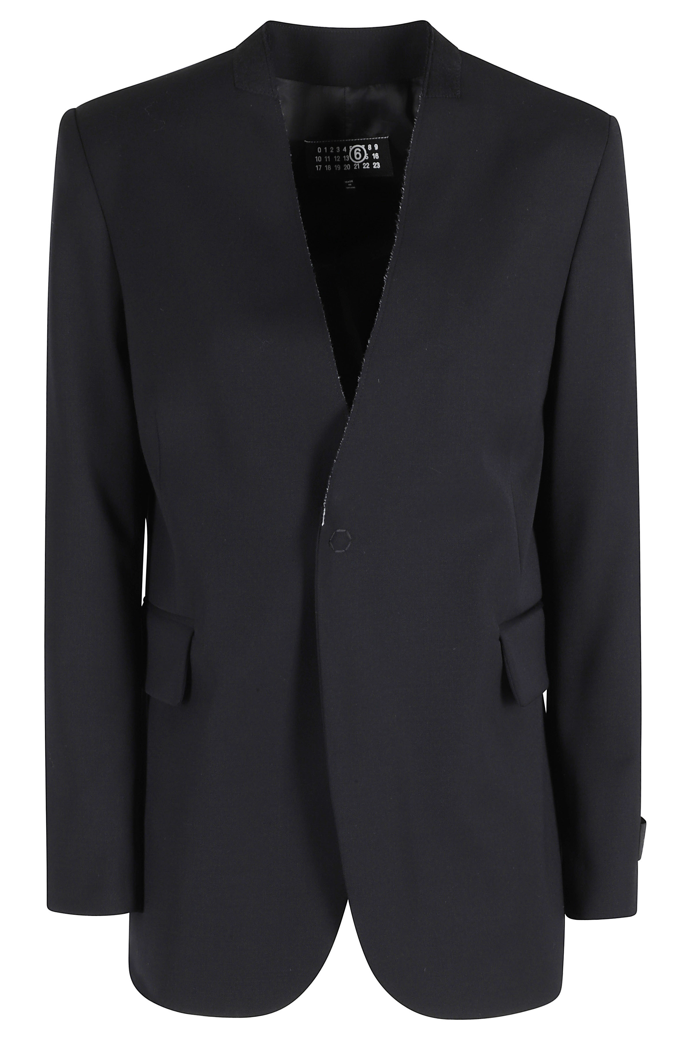 Mm6 Maison Margiela Women's Black Jacket Poliestere Lana Elastan Giacca