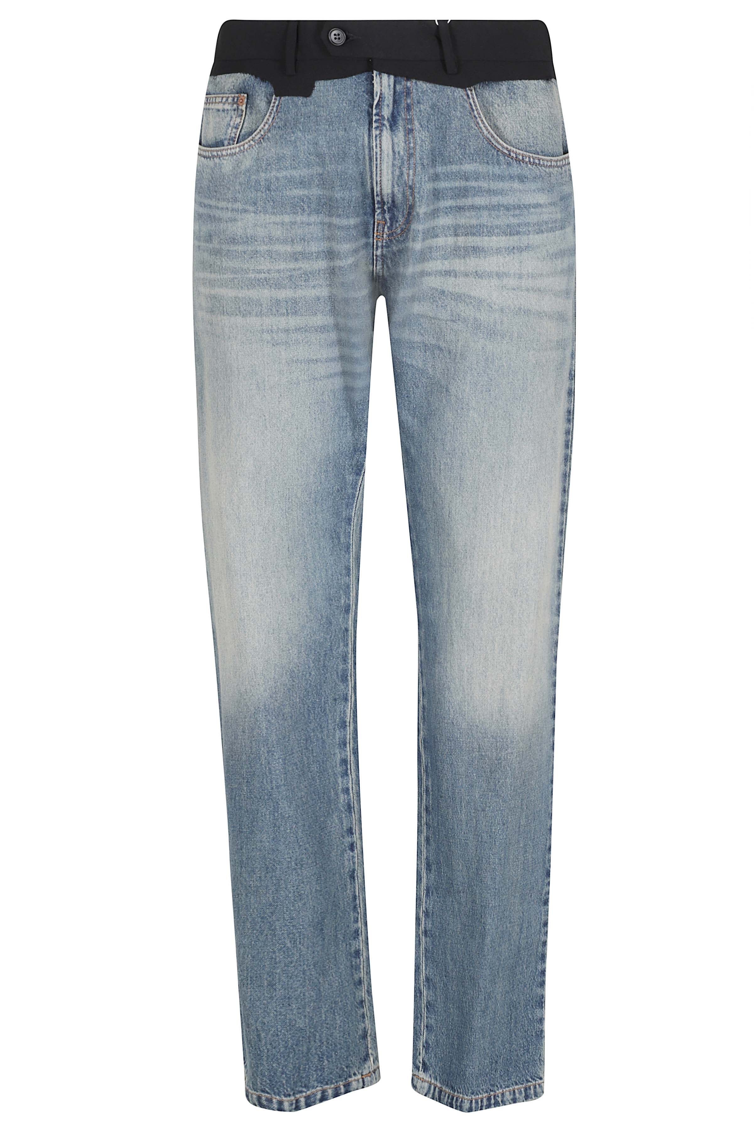 Mm6 Maison Margiela Men's Blue Pantalone 5 Tasche Cotone Pantaloni