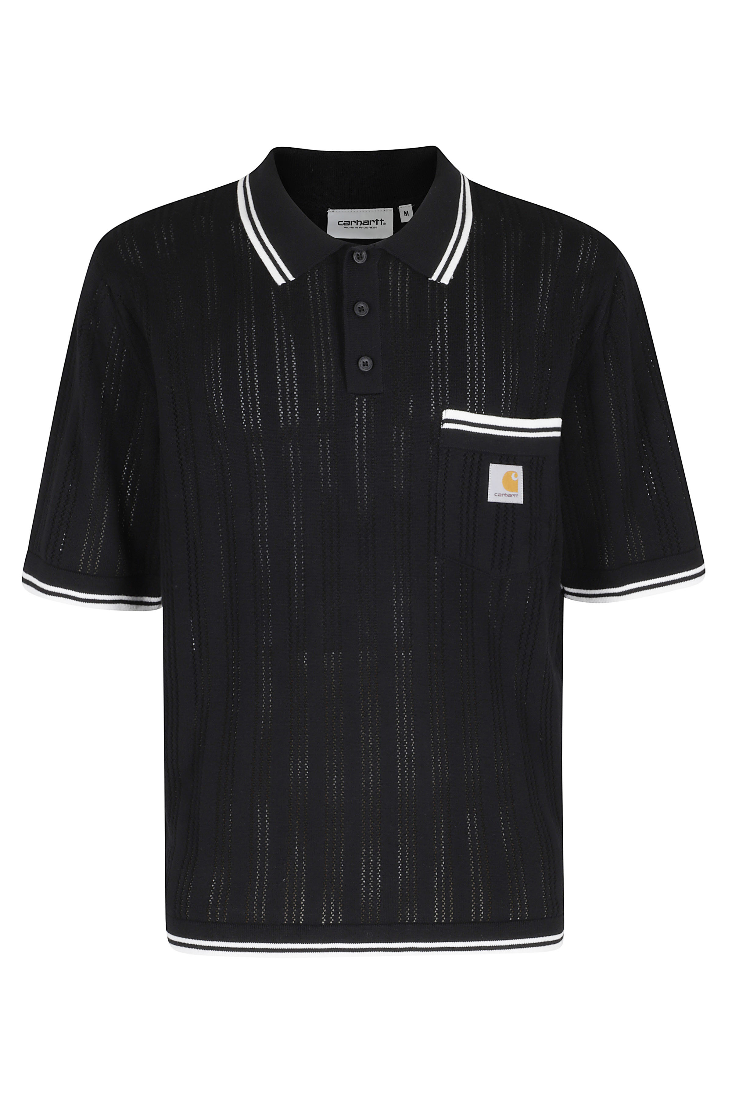 Carhartt Wip Men's Black Ss Ramsey Polo Cotone