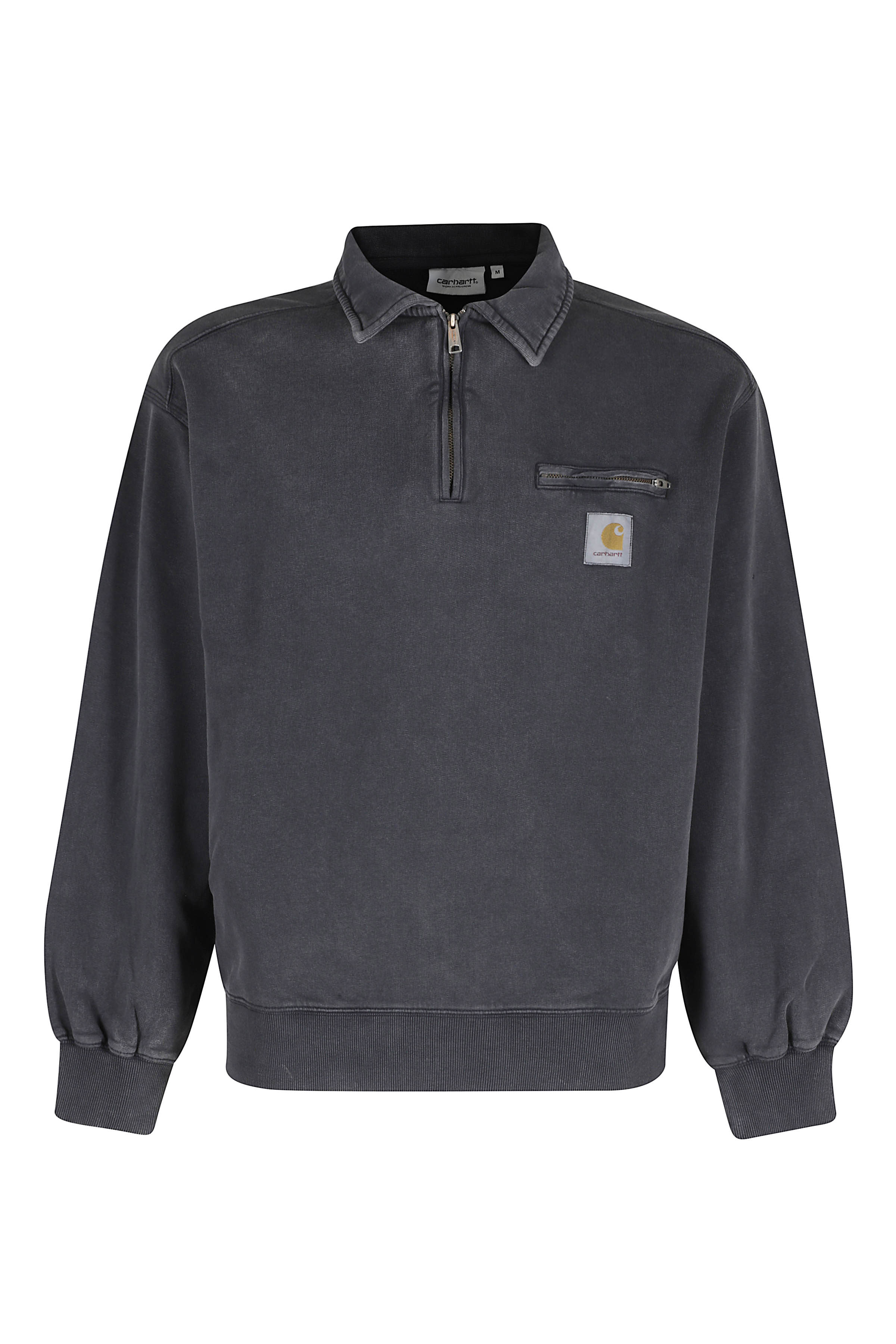 Carhartt Wip Men's Black Half Zip Detroit Sweatshirt Cotone Felpa