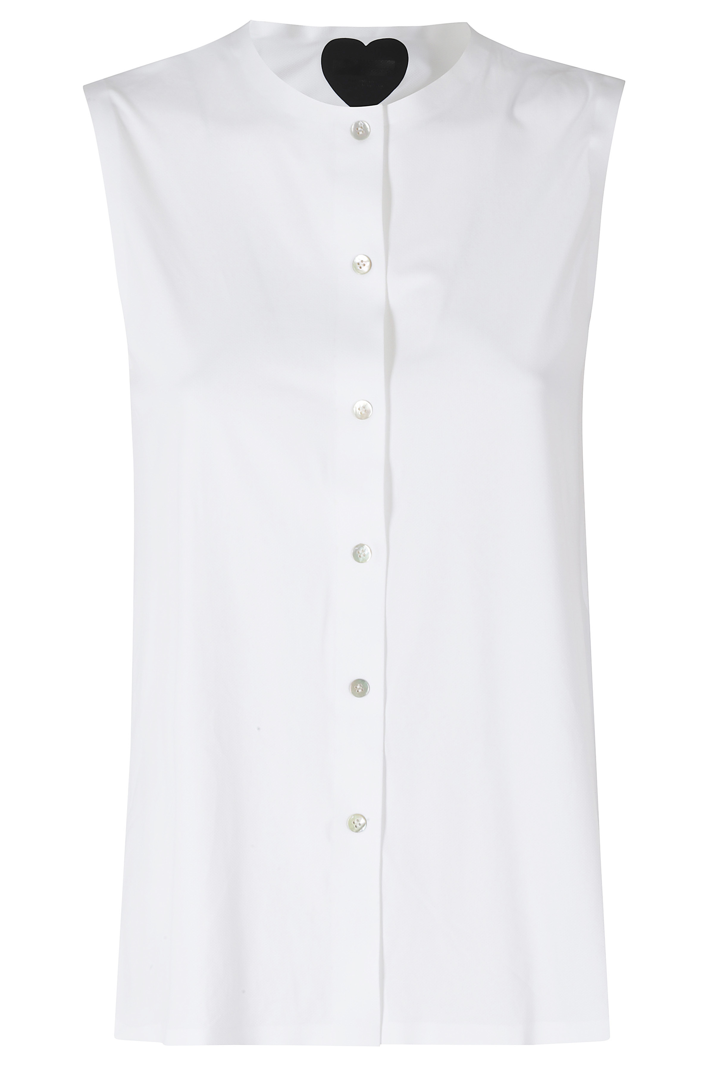 Rrd Women's White Oxford Sleeveless Shirt Poliammide Elastane Top