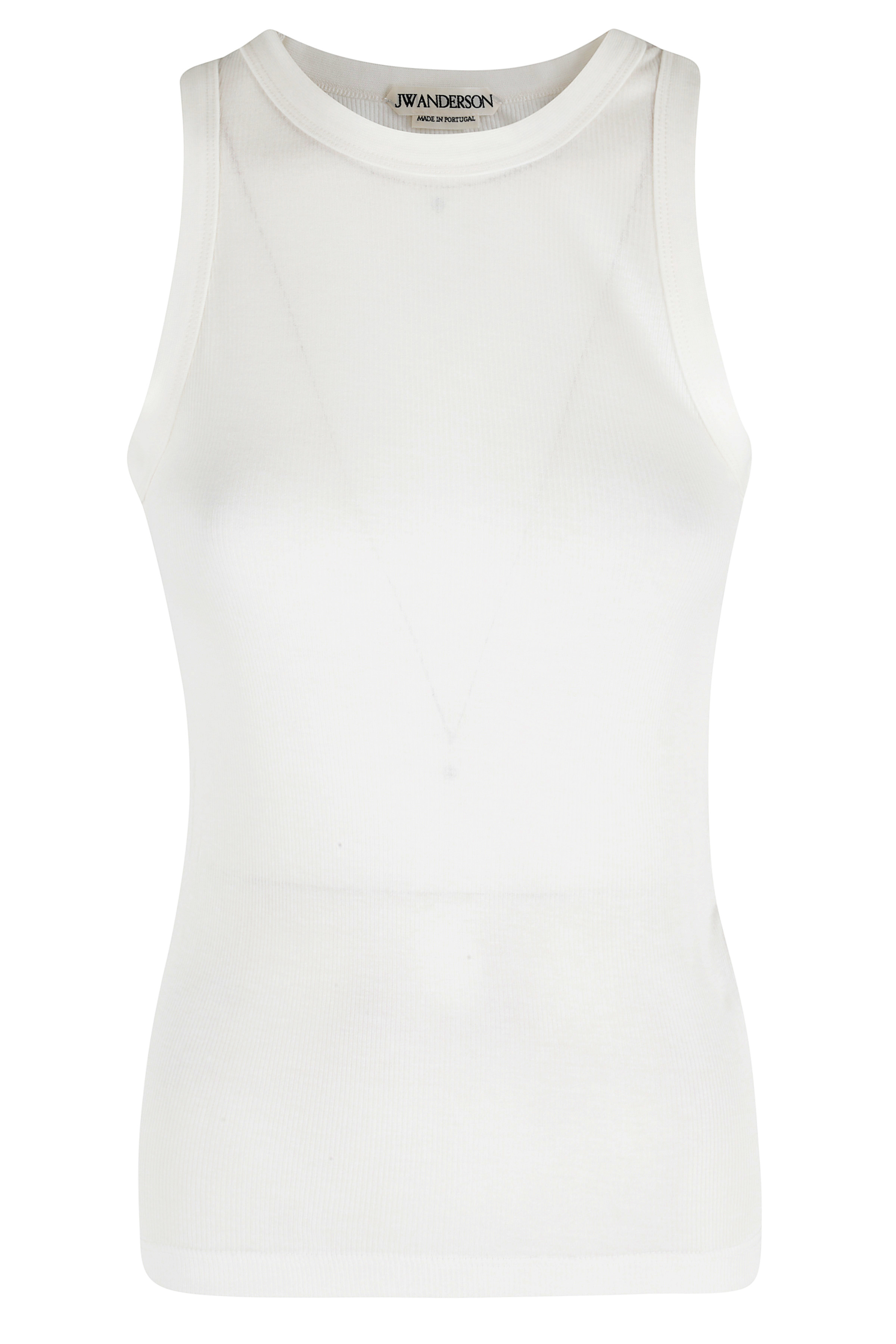 Jw Anderson Women's White Sheer Vest Modal Contrasto Top