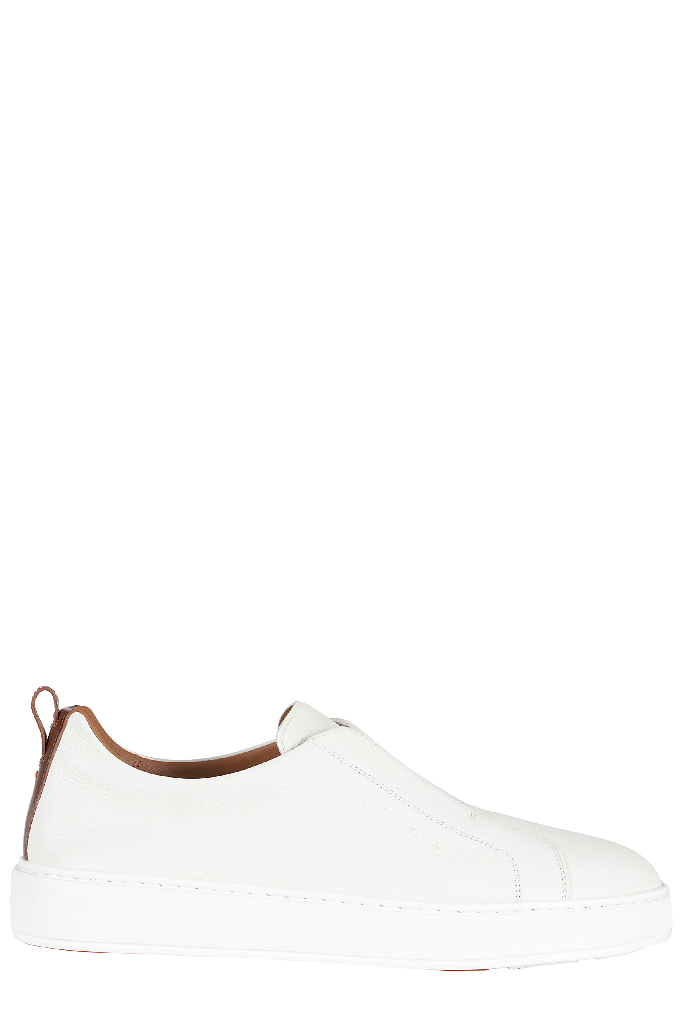 Santoni Men's White Cleanic Pelle Suola: Gomma Calzature