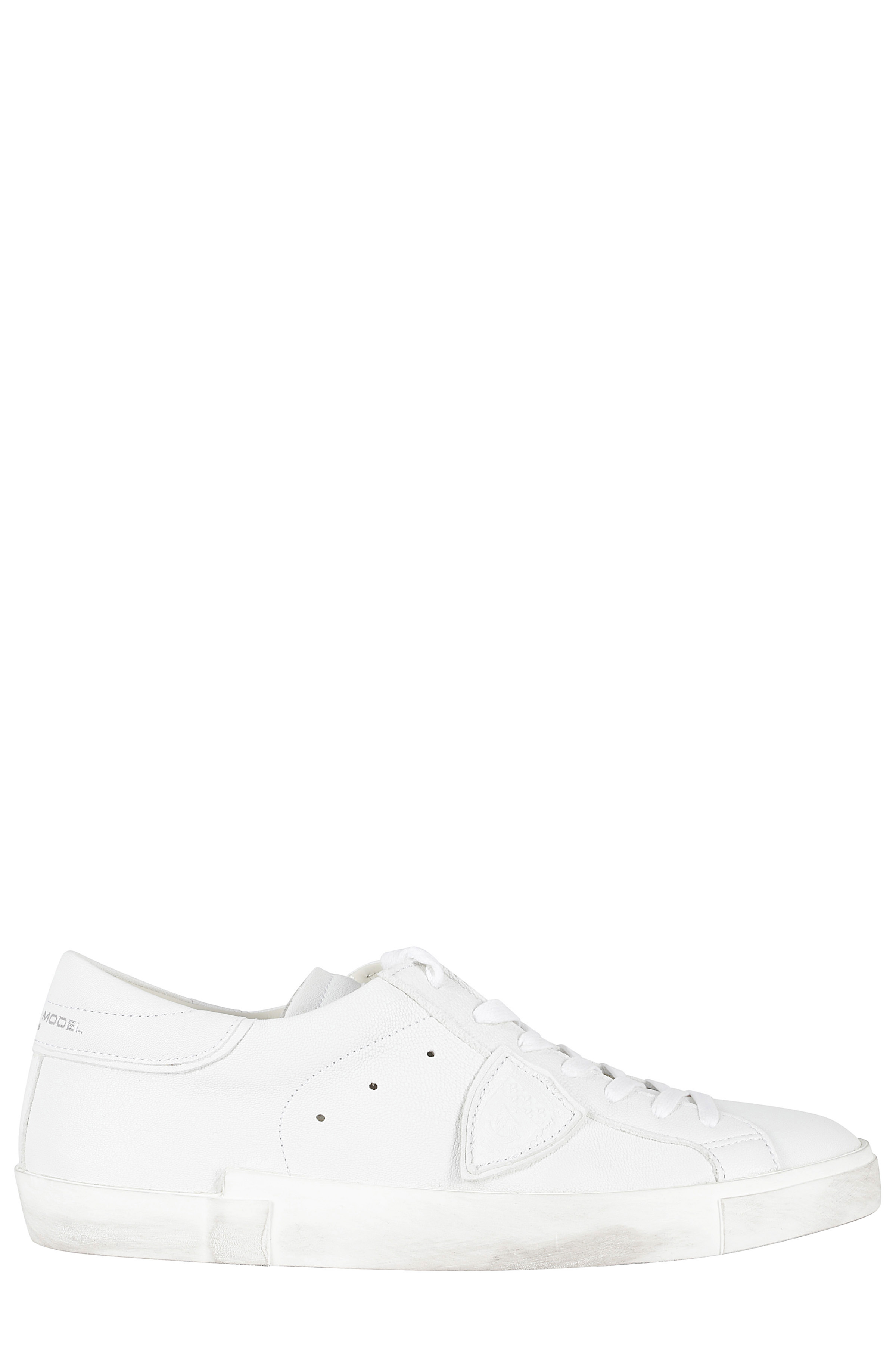 Philippe Model Men's White Prsx Low Man Calf Leather Calzature