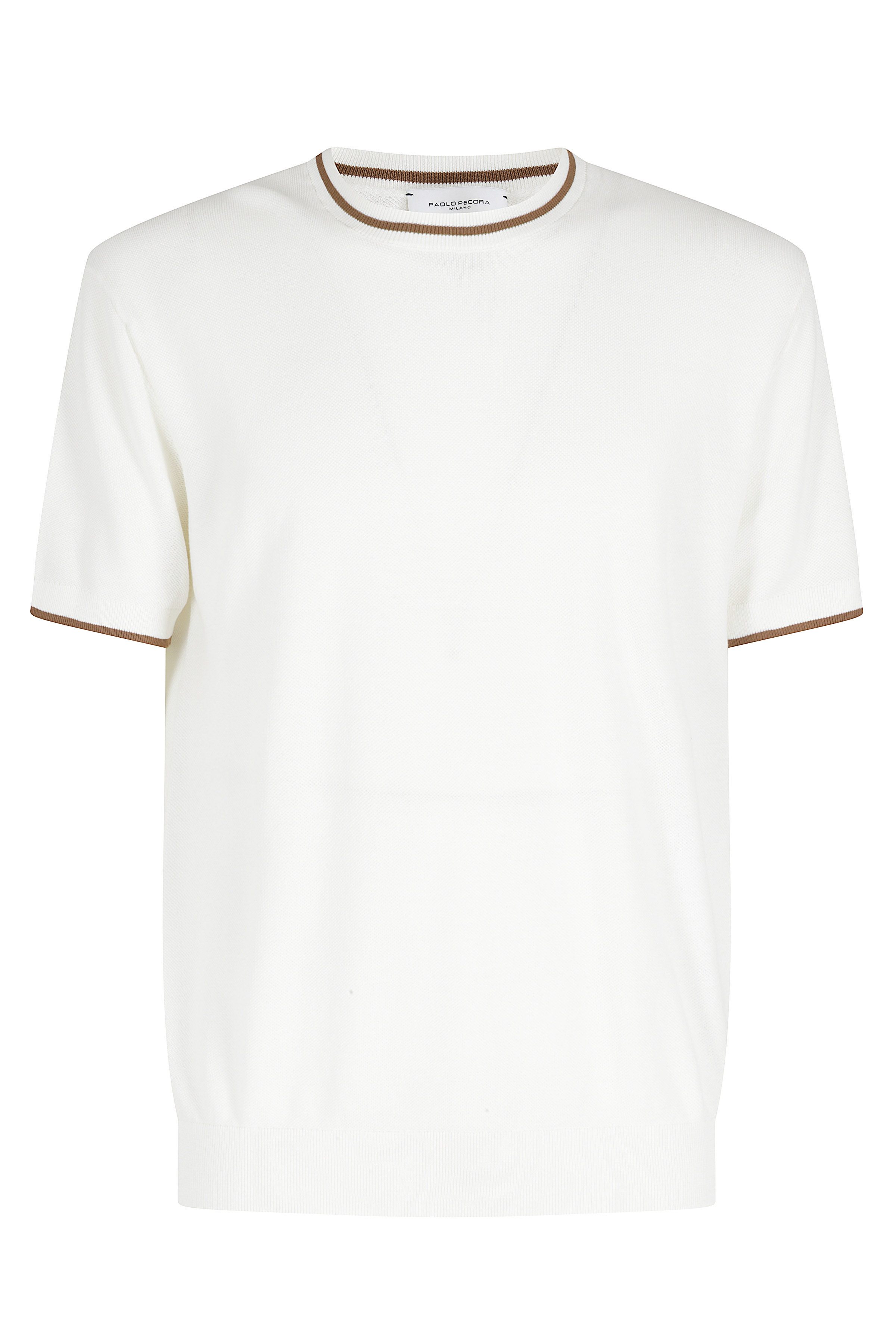 Paolo Pecora Men's White Maglia Girocollo Cotone