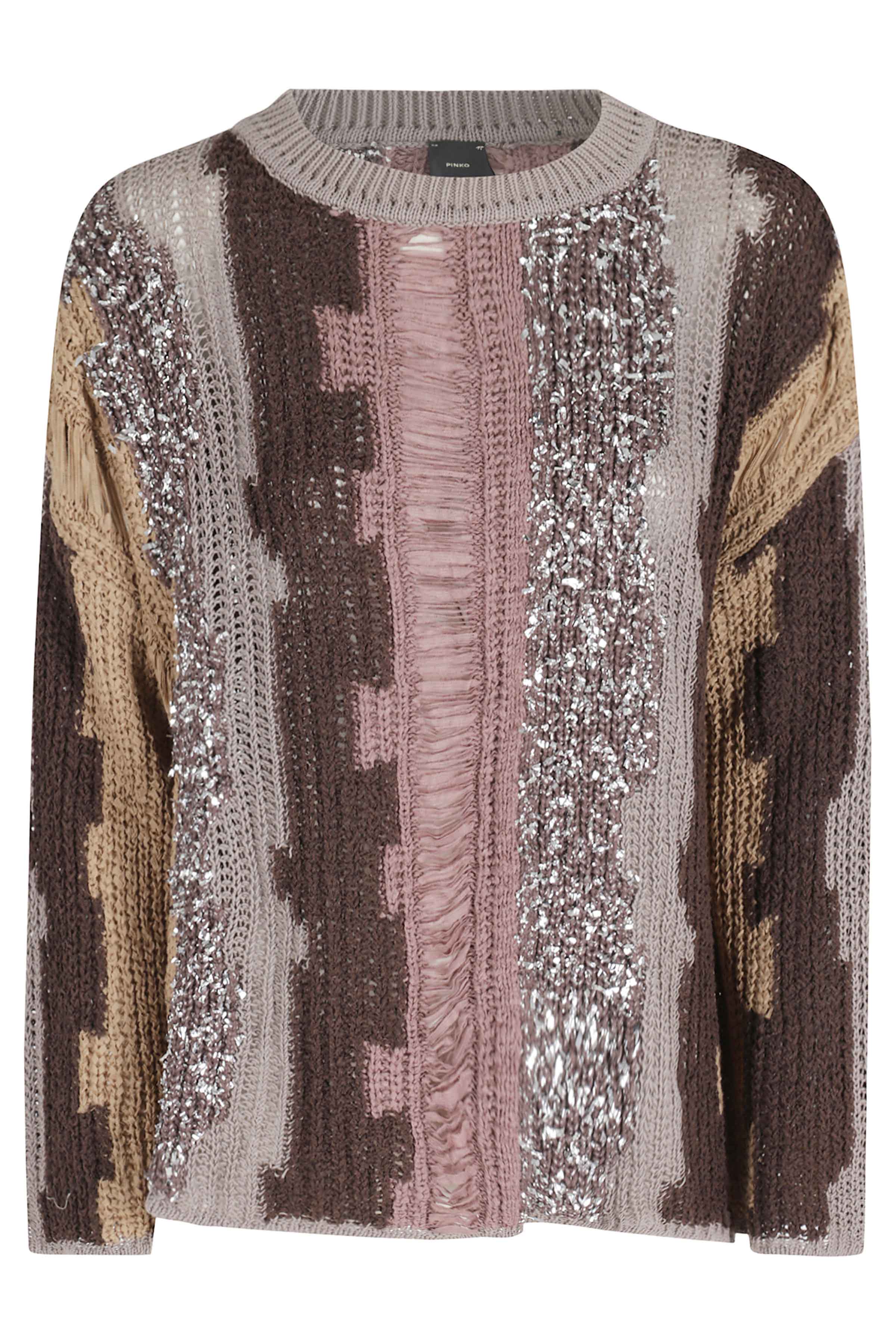 Pinko Women's Brown Libeccio Maglia Cotone Poliestere Nylon