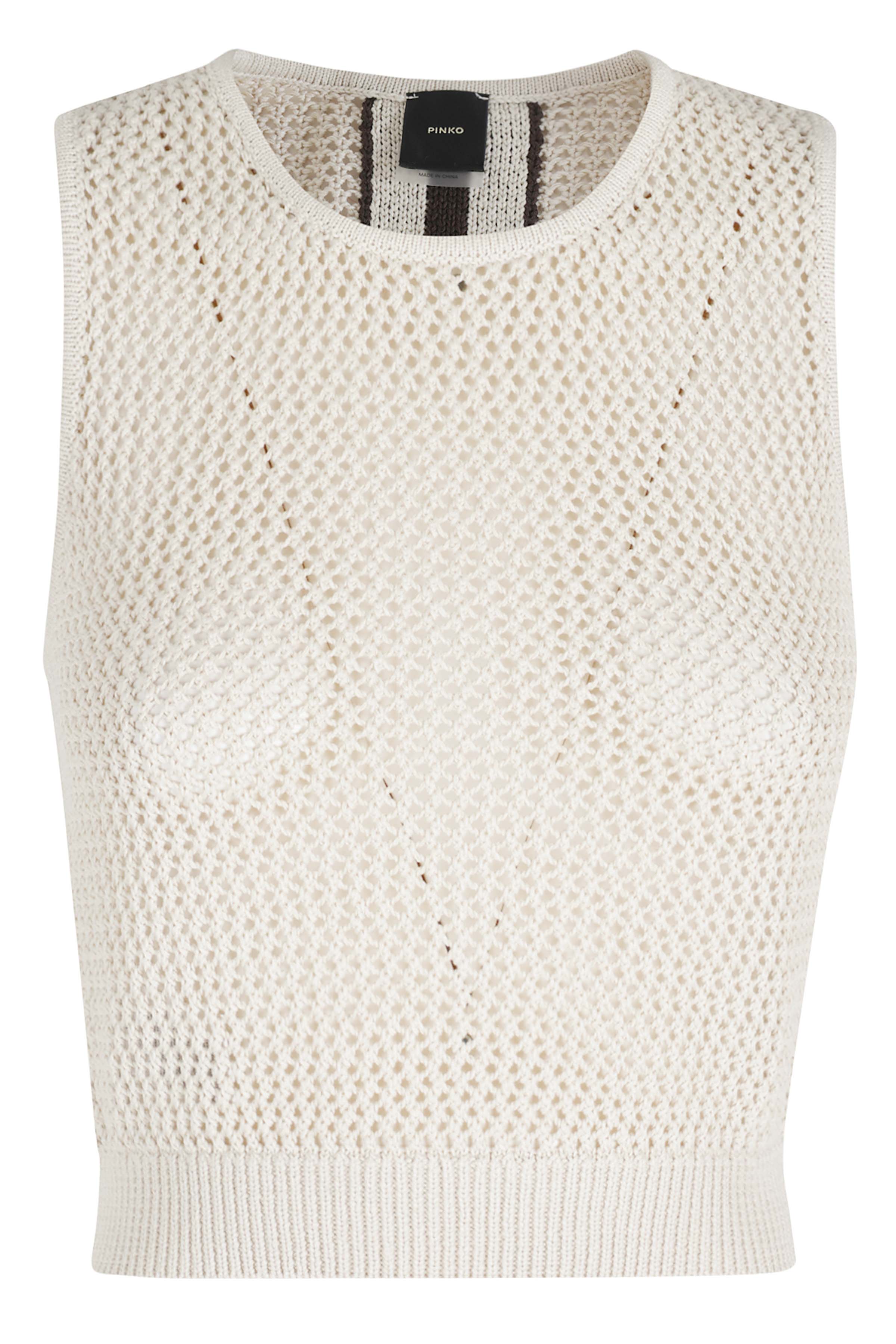Pinko Women's Grey Morus Top Rete Sport Cotone