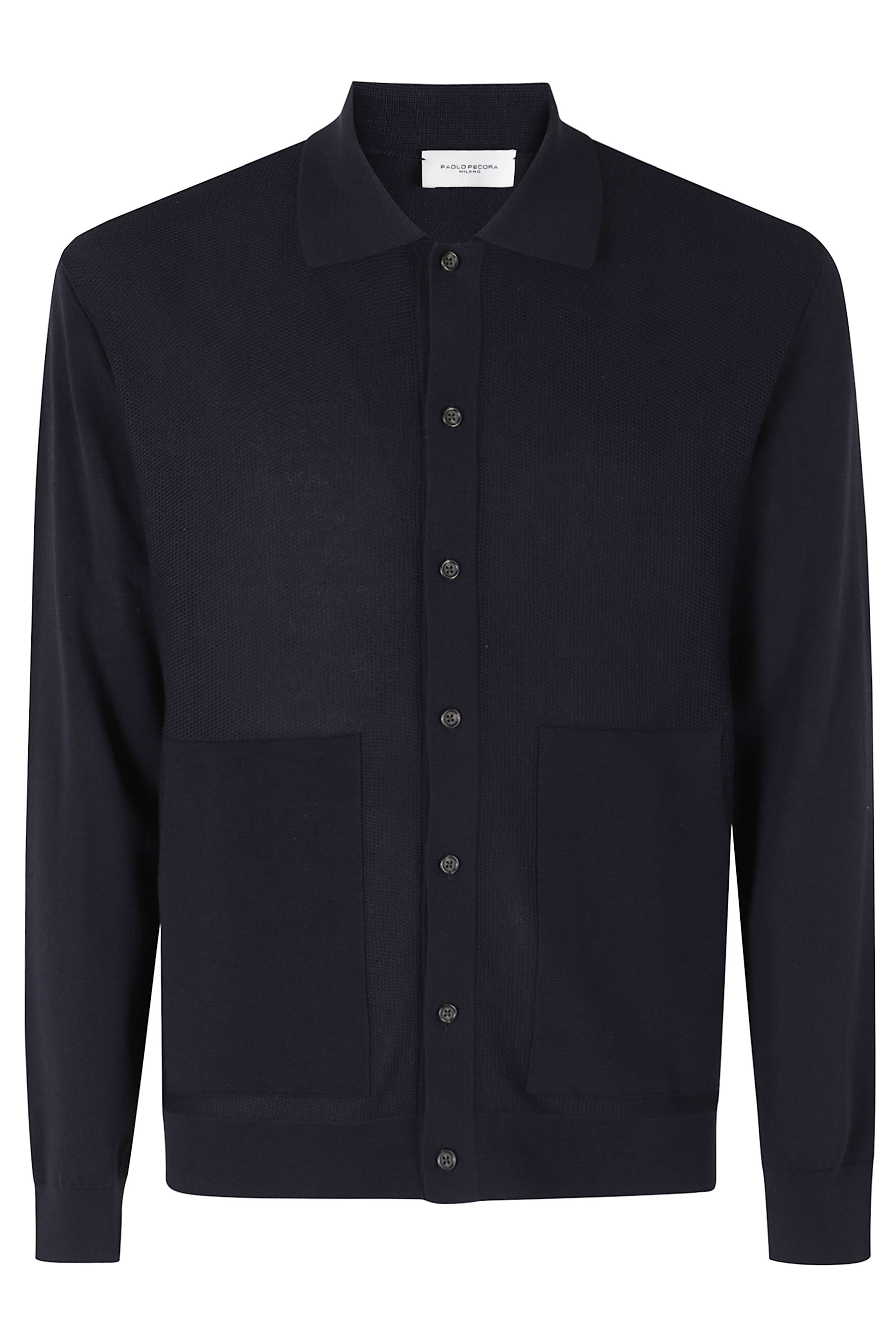 Paolo Pecora Men's Blue Camicia Maglia Cotone
