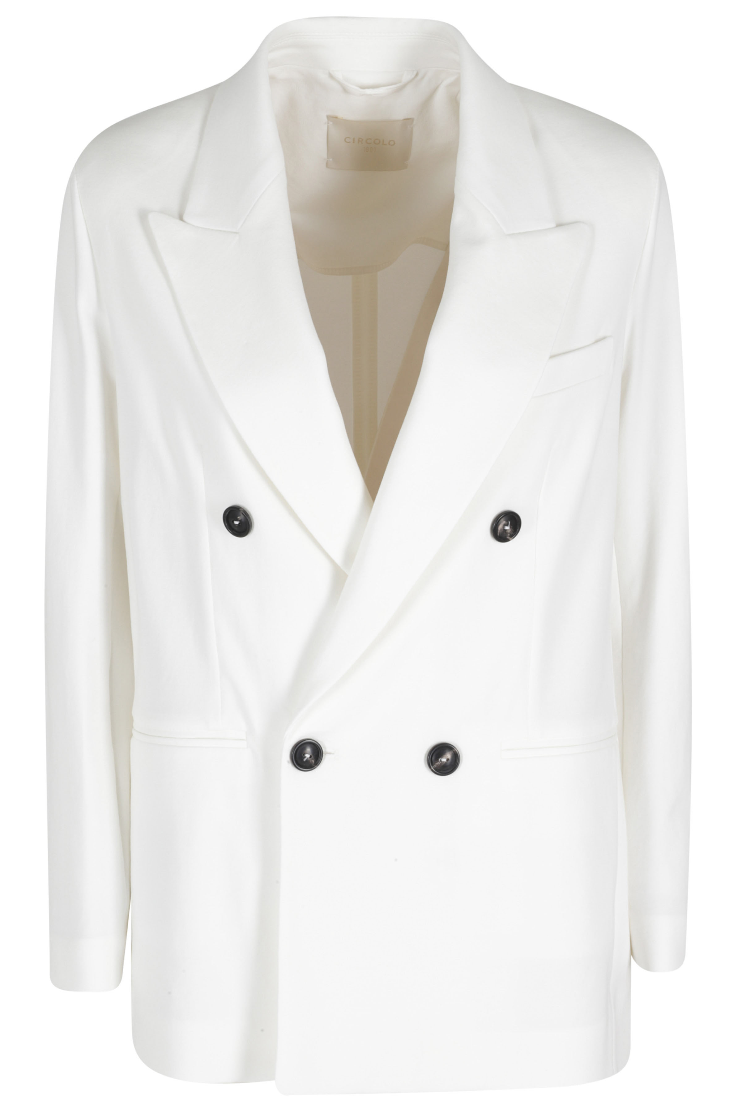 Circolo 1901 Women's White Masculine J Fleece Cotone Elastane Giacca