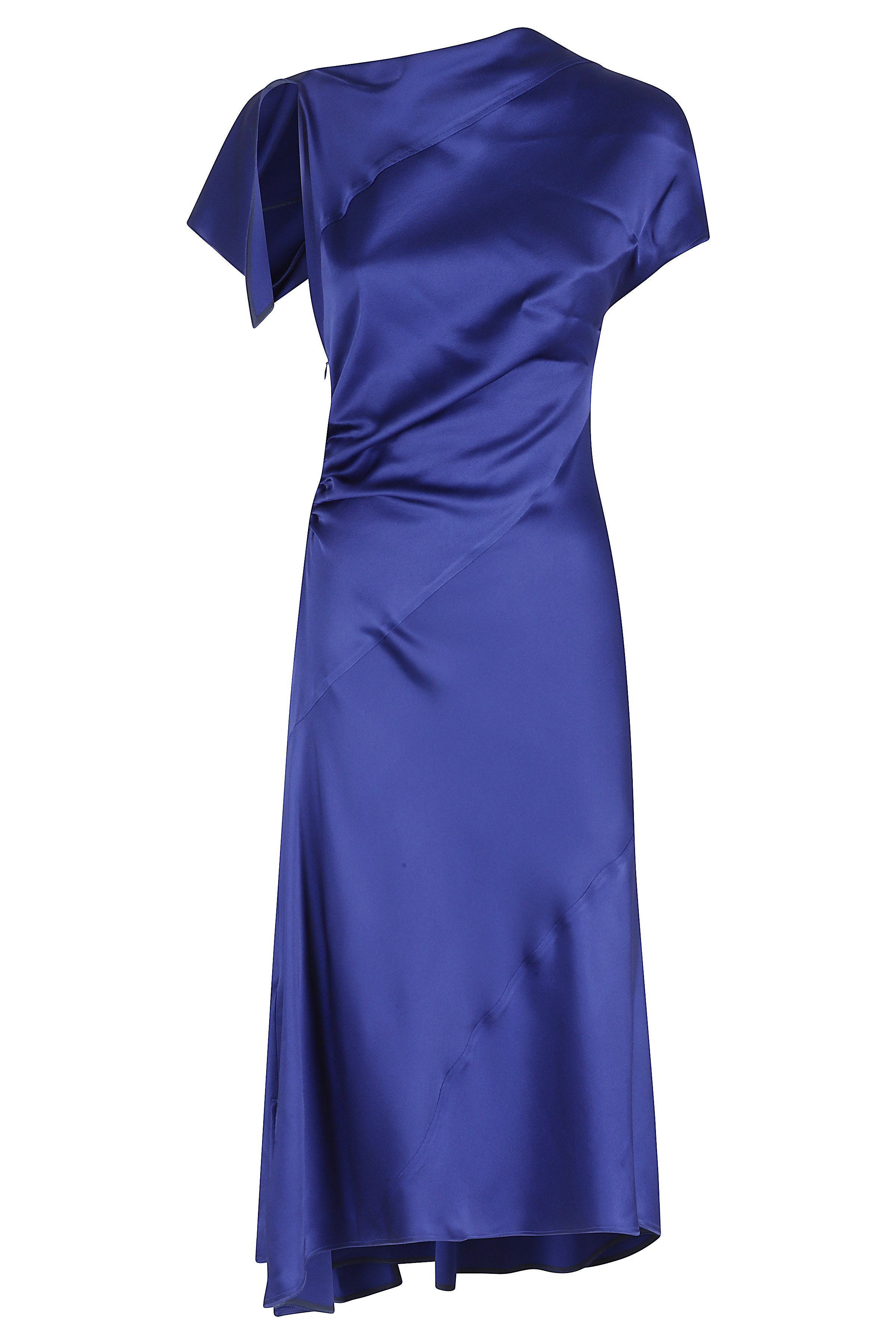Victoria Beckham Women's Blue Asymmetric Twist Dress Acetate Viscose Abito